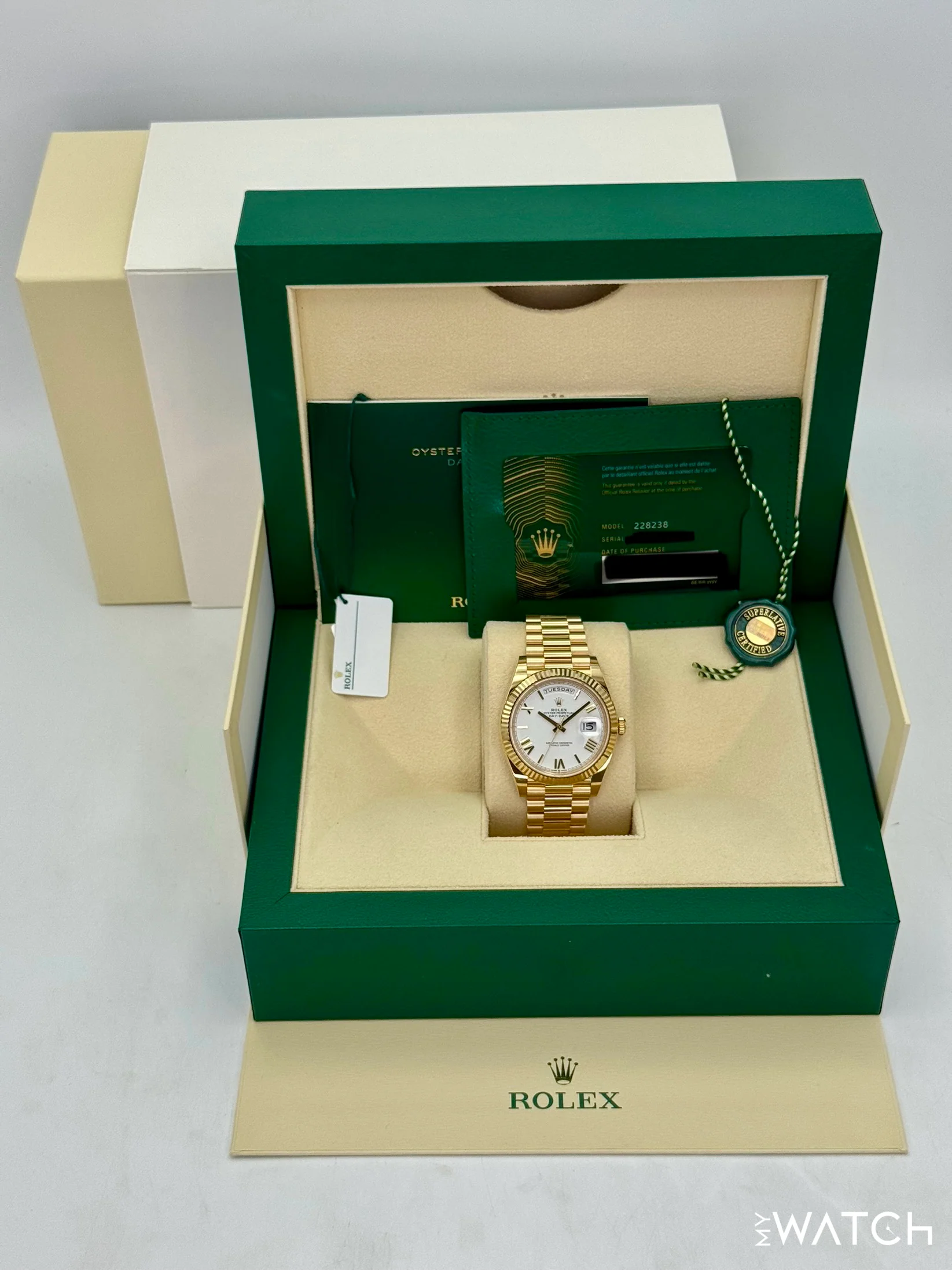 2024 Rolex Day-Date 40mm 228238 Presidential White Dial - Image 9