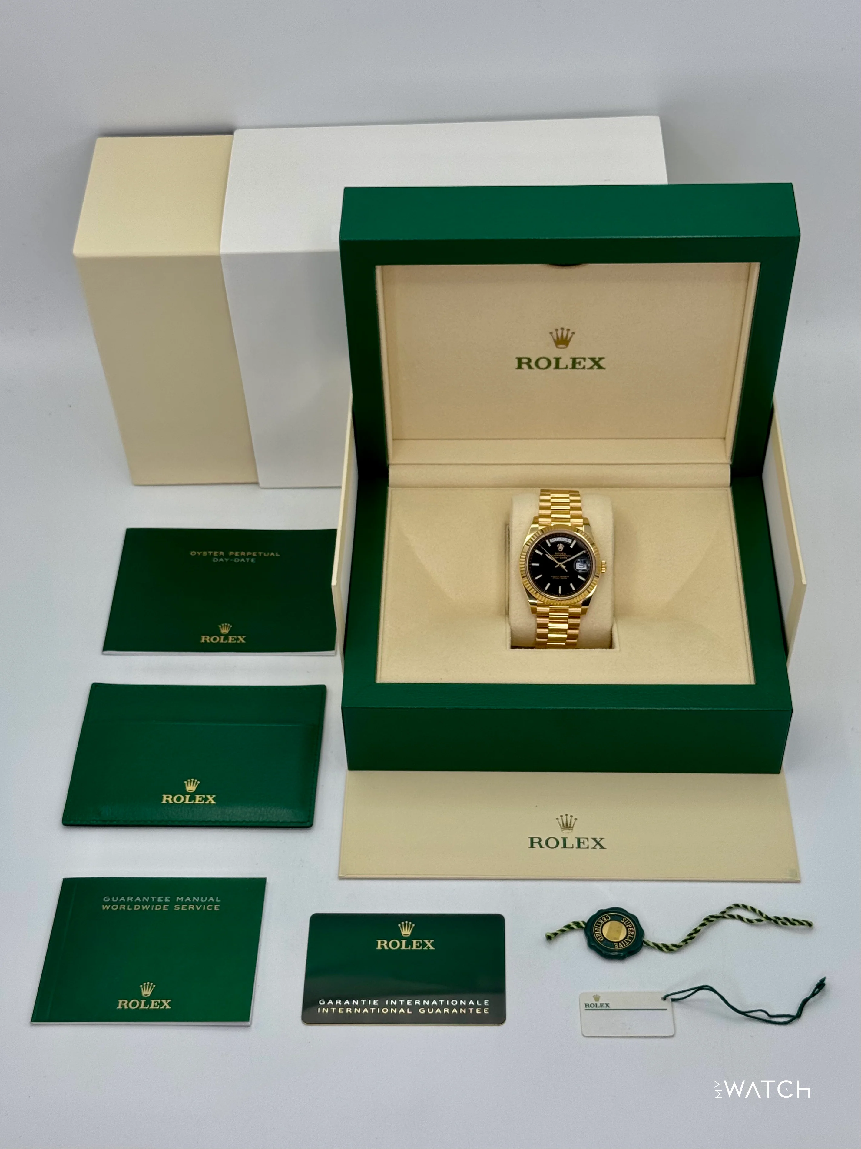 2024 Rolex Day-Date 40mm 228238 Yellow Gold Black Dial - Image 10