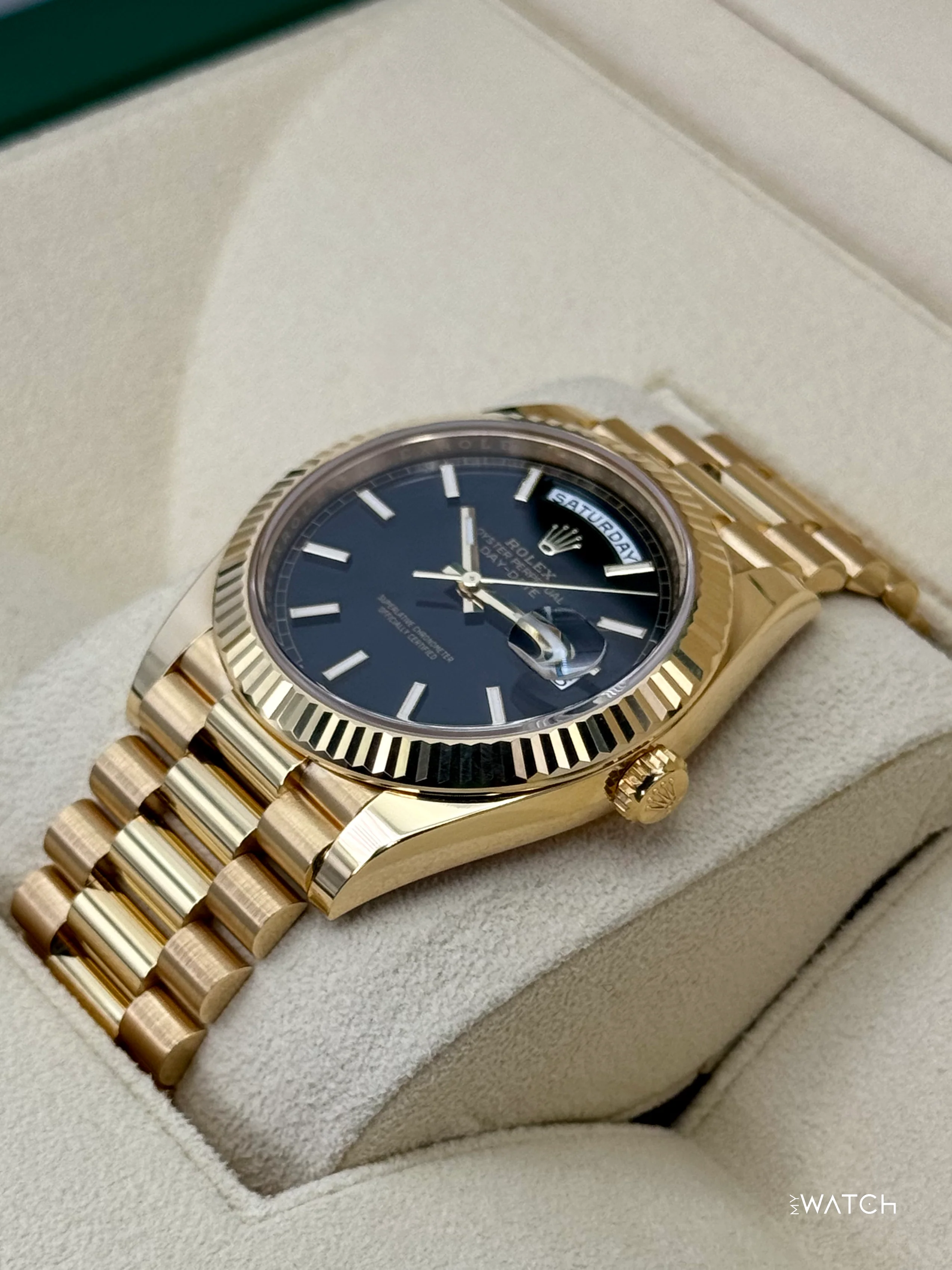 2024 Rolex Day-Date 40mm 228238 Yellow Gold Black Dial - Image 5