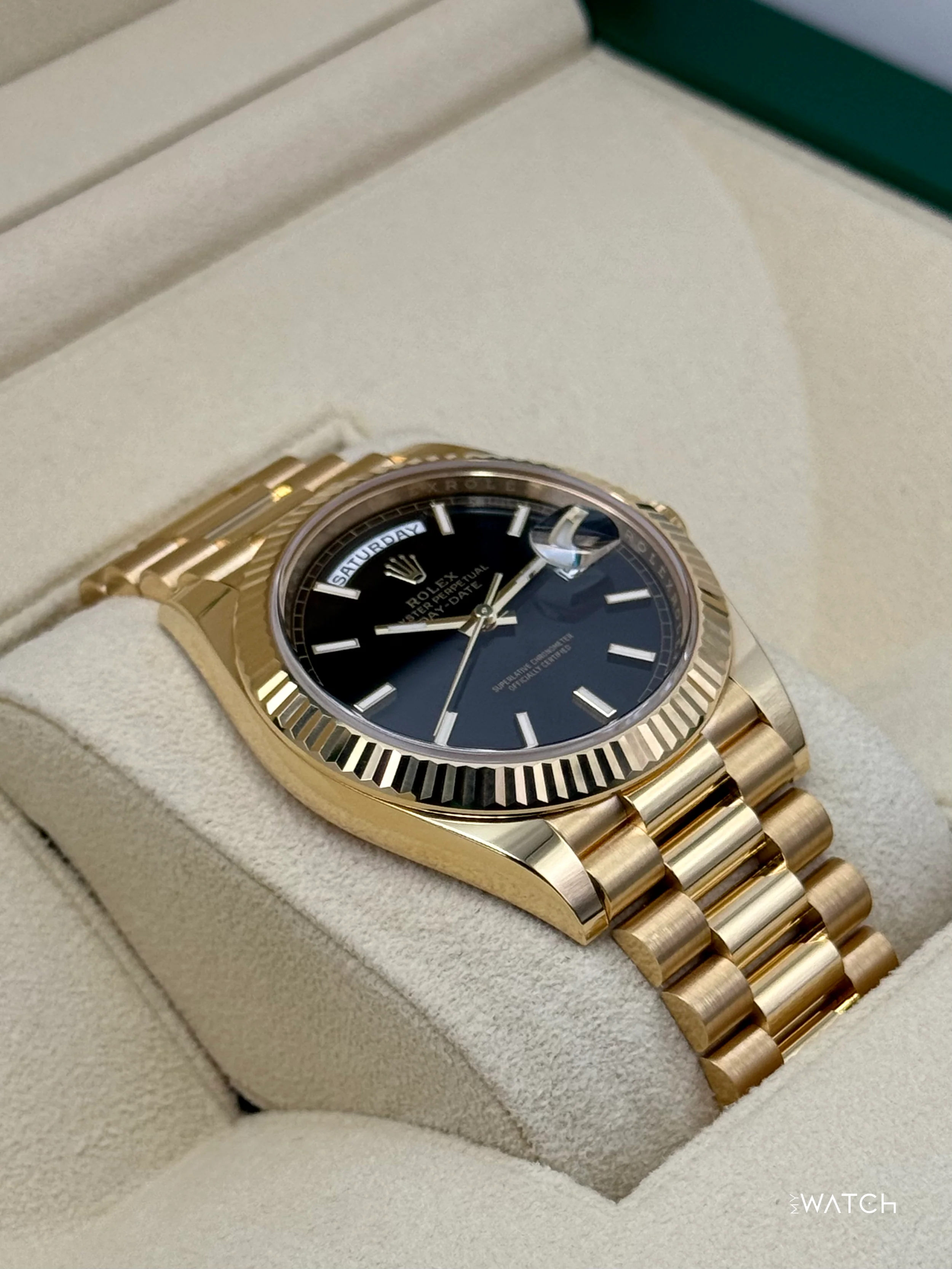2024 Rolex Day-Date 40mm 228238 Yellow Gold Black Dial - Image 6