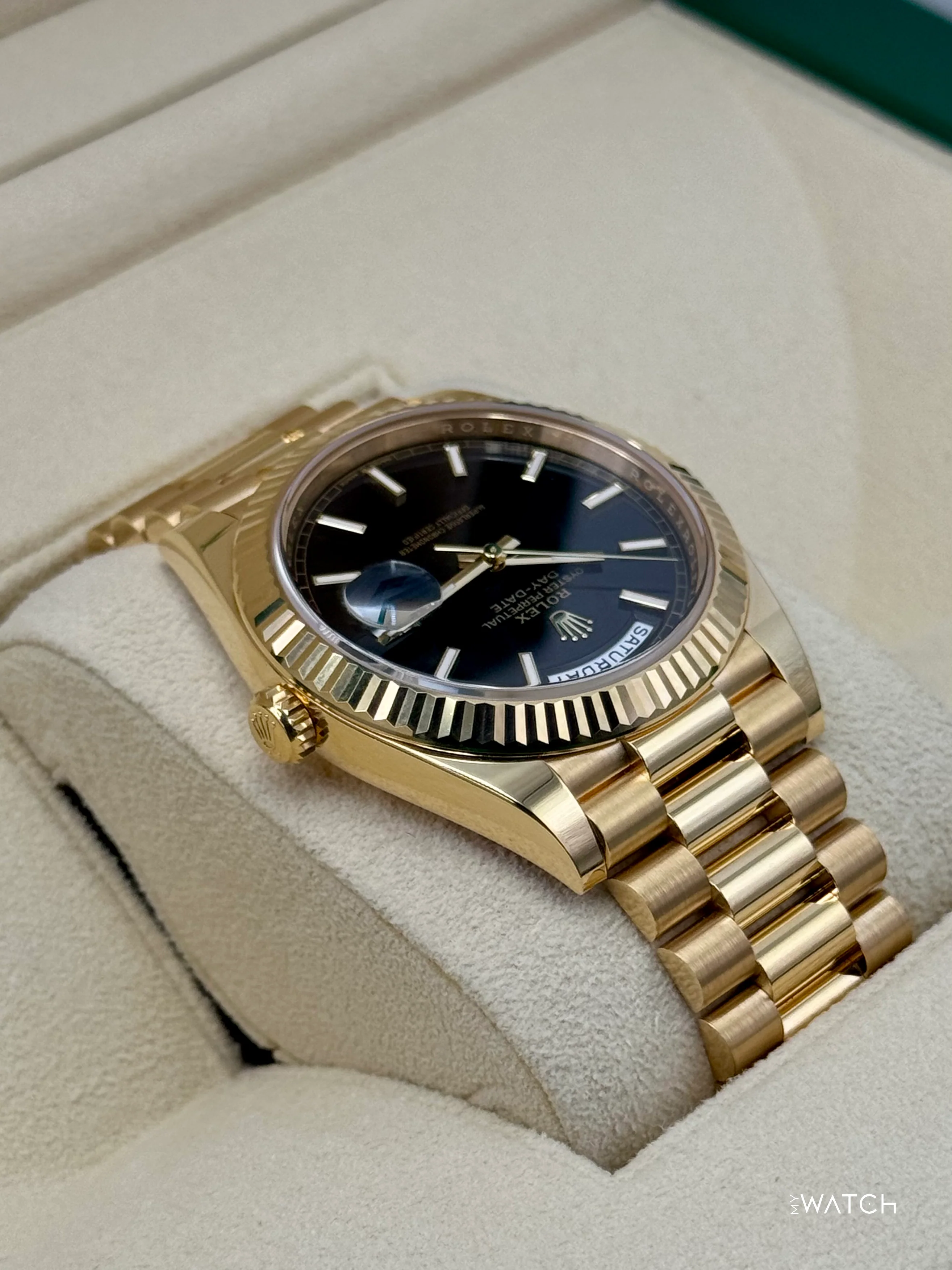 2024 Rolex Day-Date 40mm 228238 Yellow Gold Black Dial - Image 8