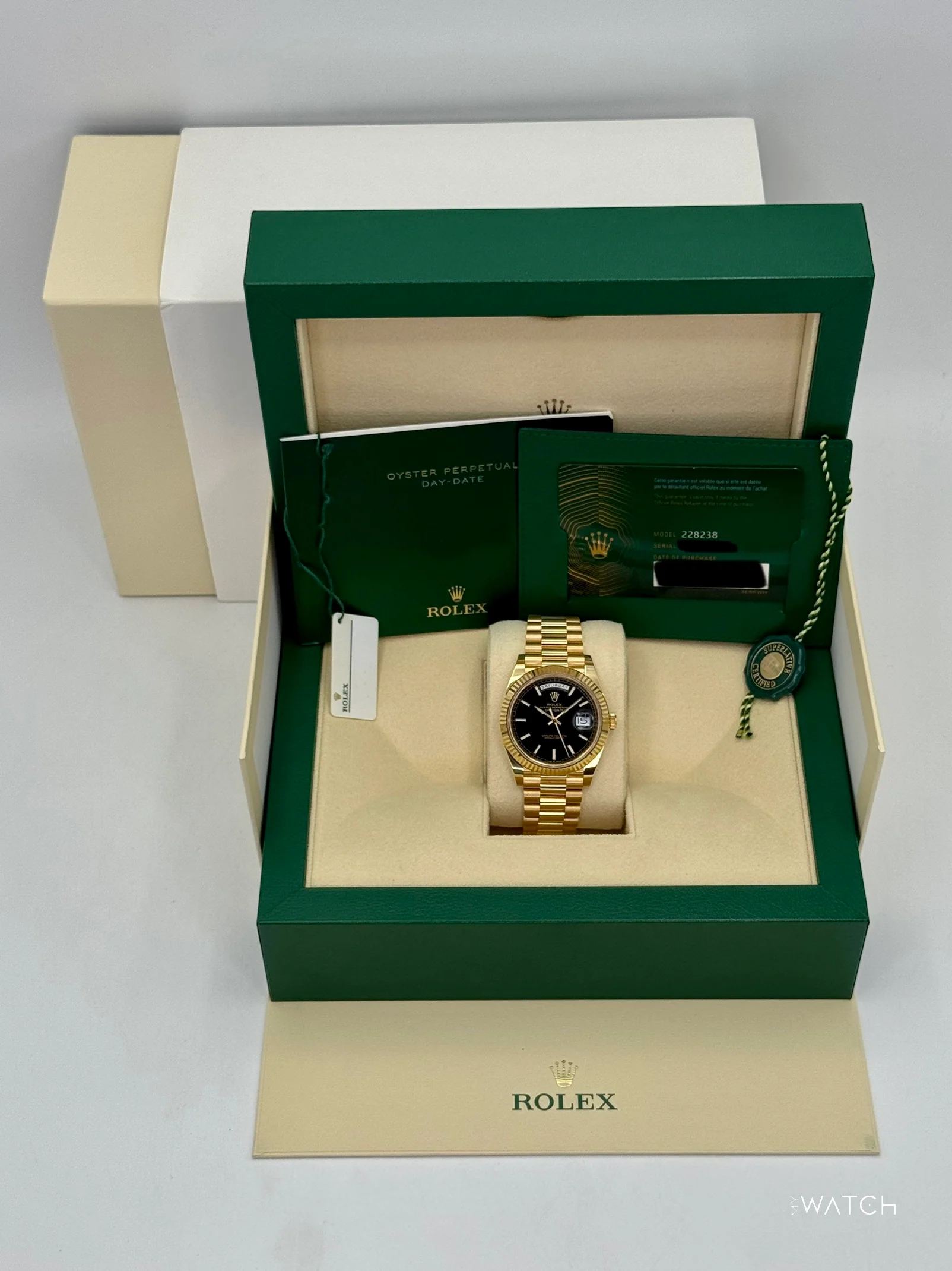 2024 Rolex Day-Date 40mm 228238 Yellow Gold Black Dial - Image 9