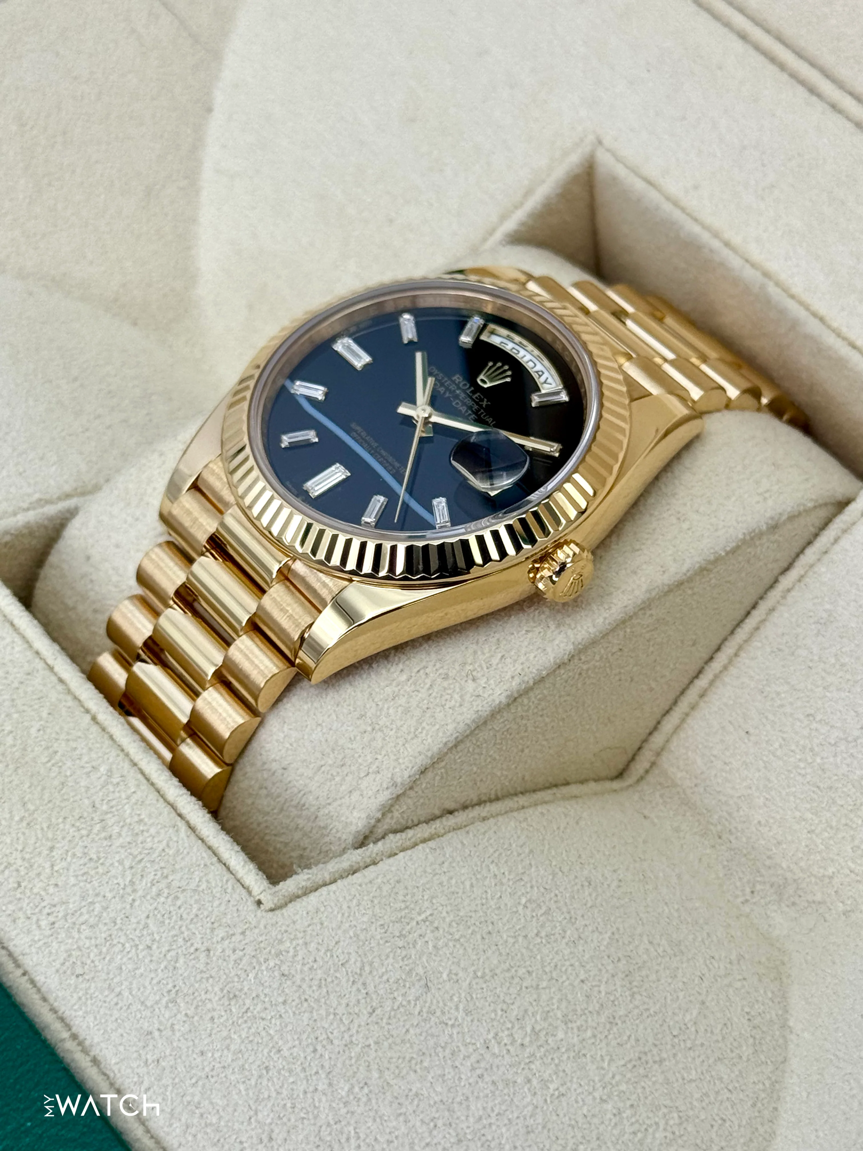 2024 Rolex Day-Date 40mm 228238 Yellow Gold Black Onyx Diamond Dial - Image 5