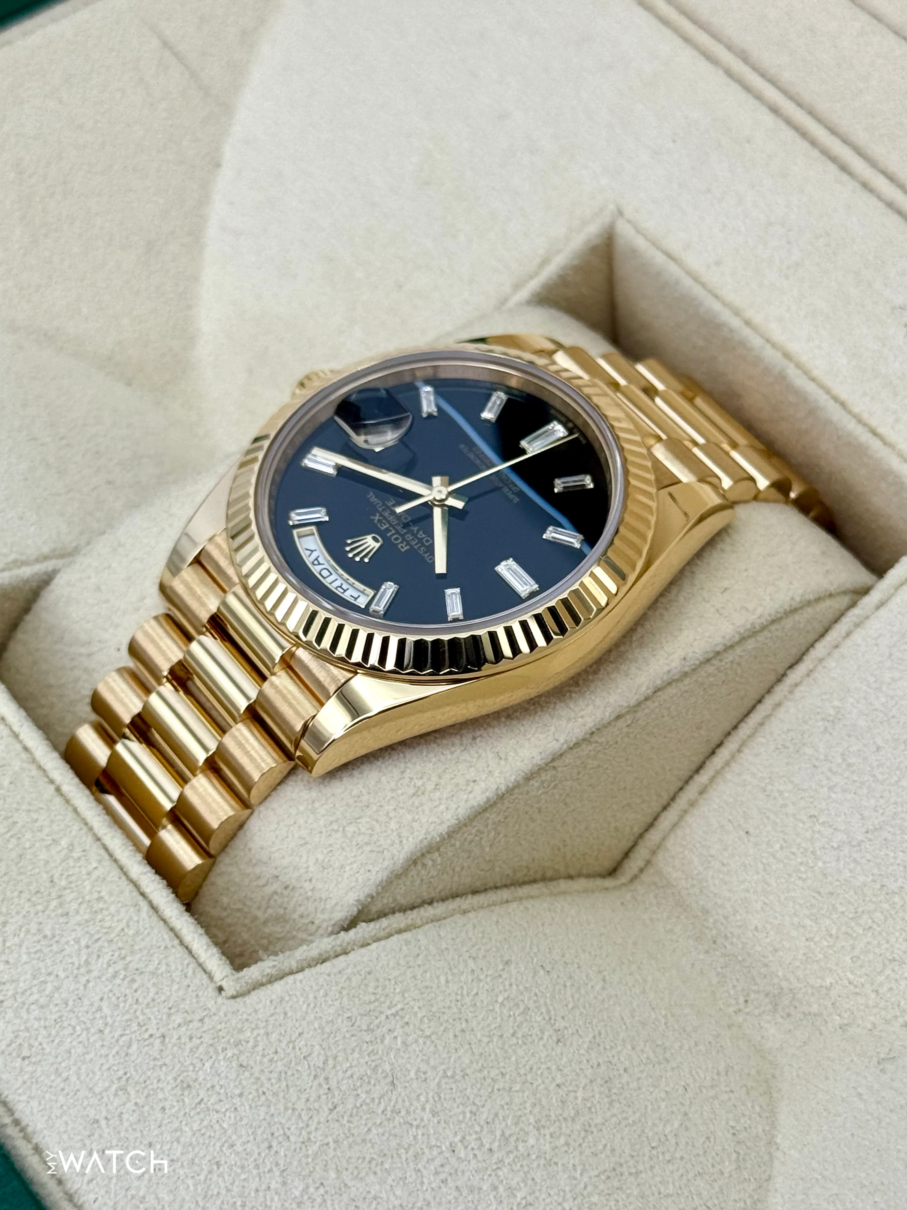 2024 Rolex Day-Date 40mm 228238 Yellow Gold Black Onyx Diamond Dial - Image 7