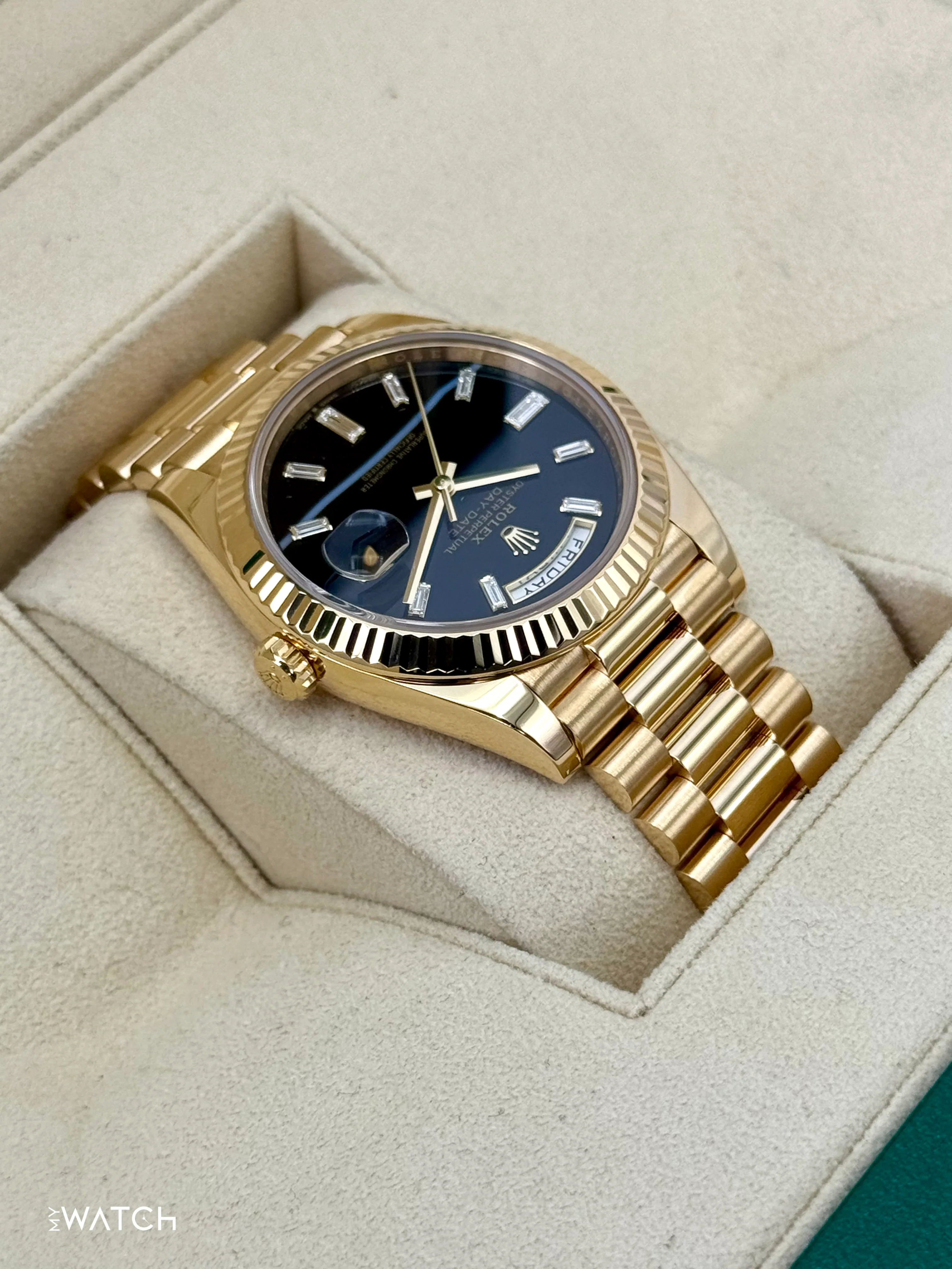 2024 Rolex Day-Date 40mm 228238 Yellow Gold Black Onyx Diamond Dial - Image 8