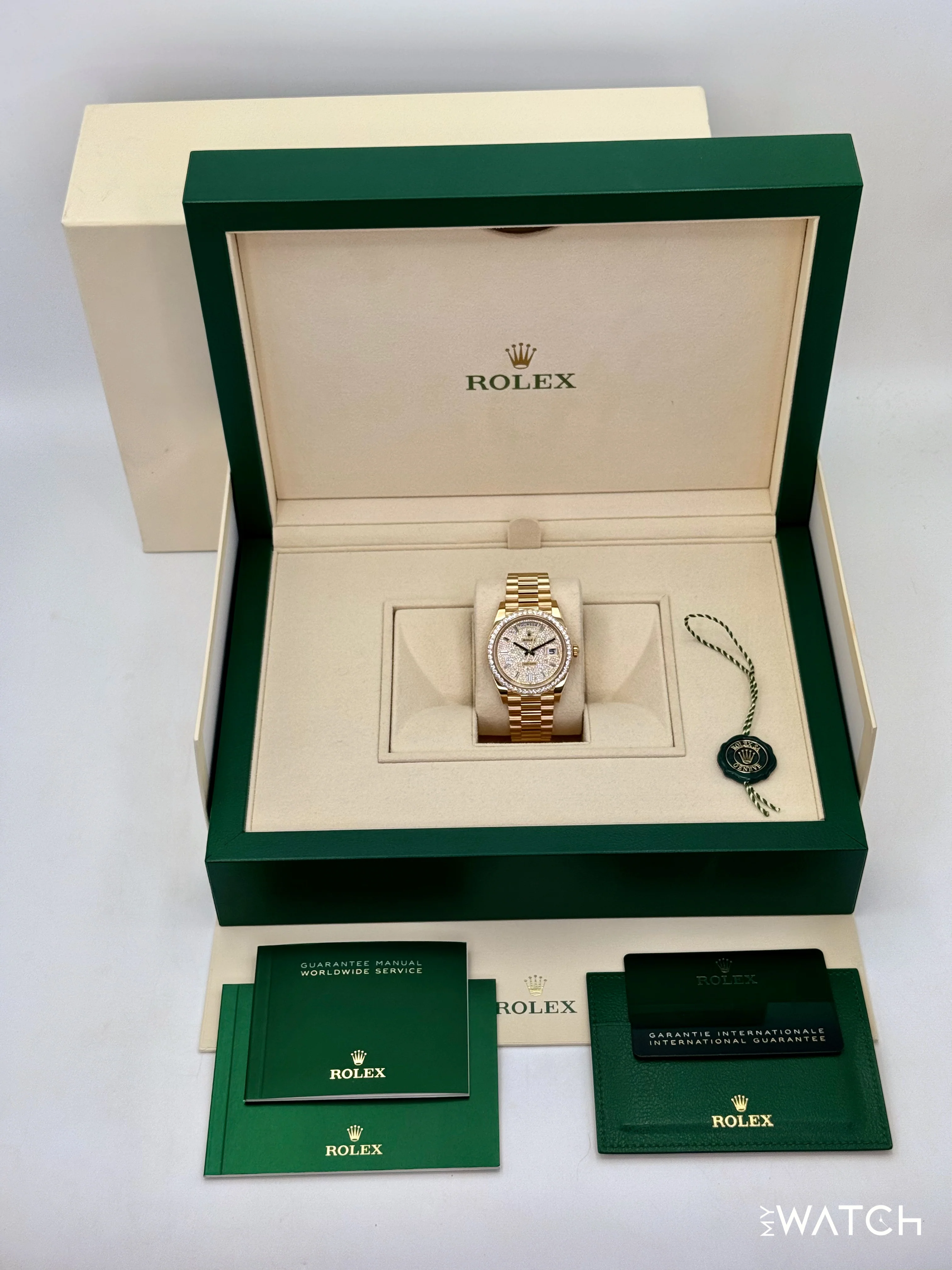 2024 Rolex Day-Date 40mm 228348RBR Diamond Paved Dial - Image 10
