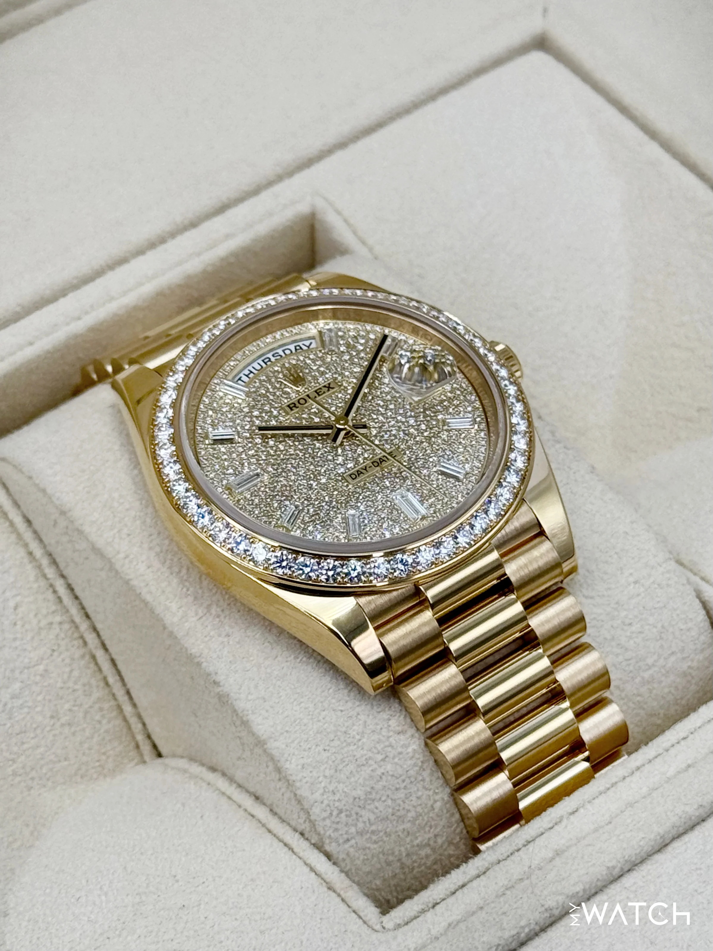 2024 Rolex Day-Date 40mm 228348RBR Diamond Paved Dial - Image 6