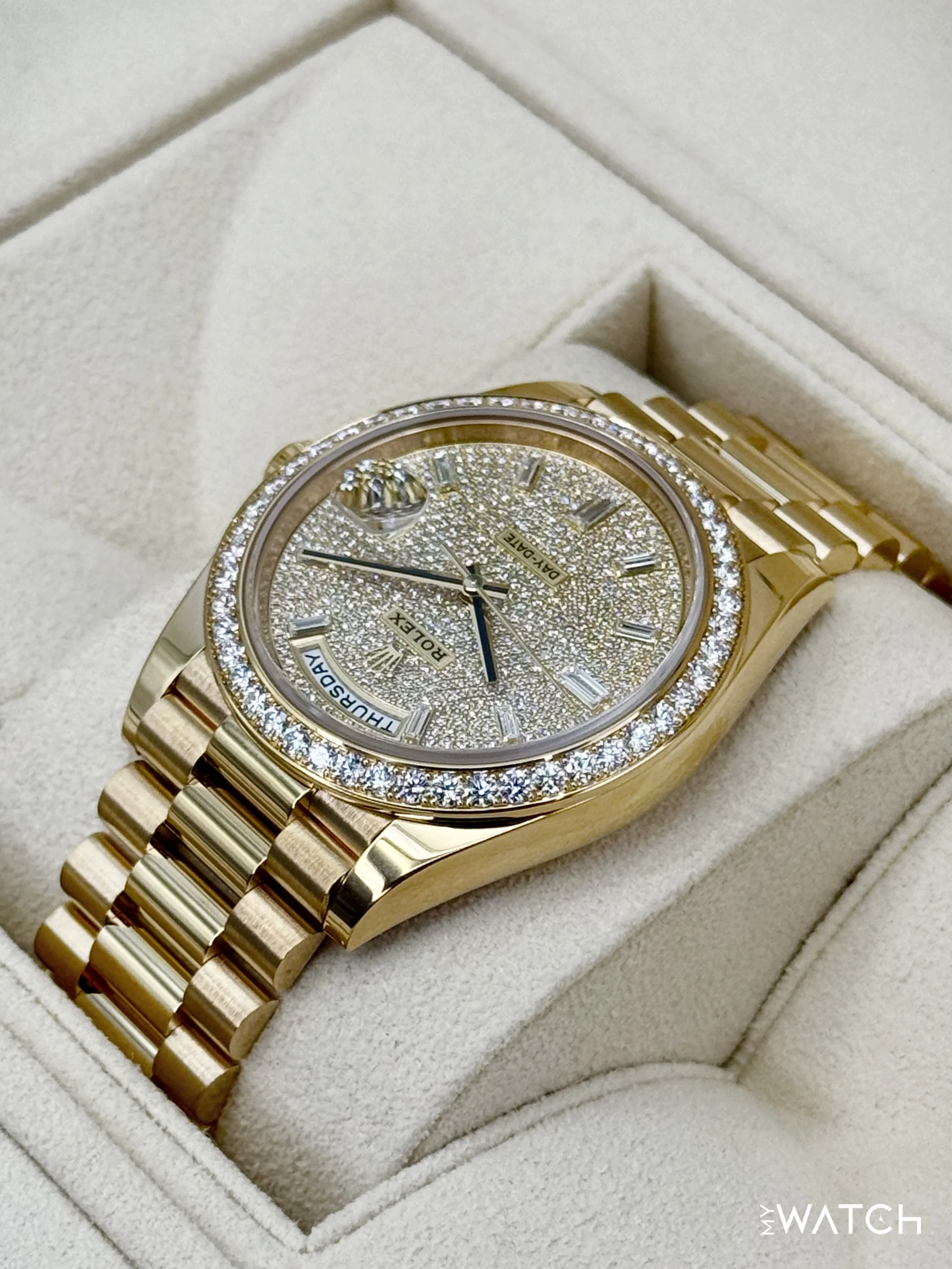 2024 Rolex Day-Date 40mm 228348RBR Diamond Paved Dial - Image 7