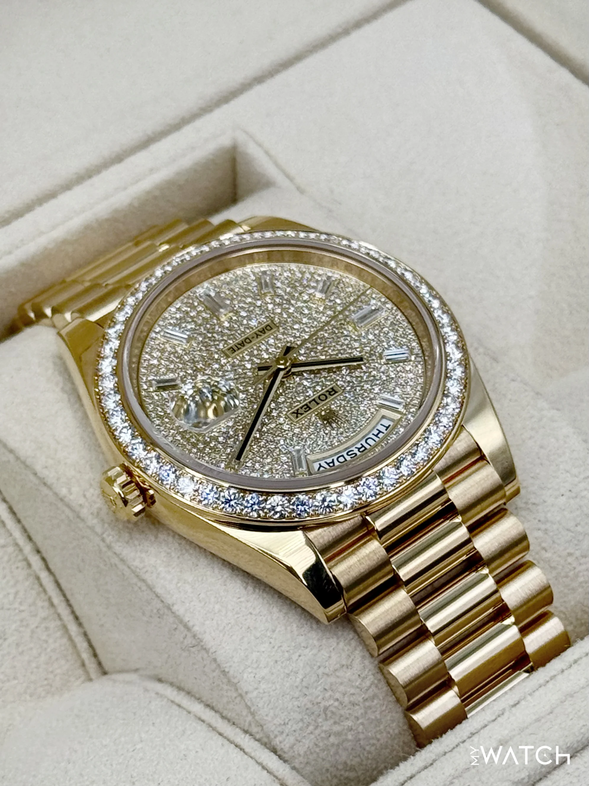 2024 Rolex Day-Date 40mm 228348RBR Diamond Paved Dial - Image 8