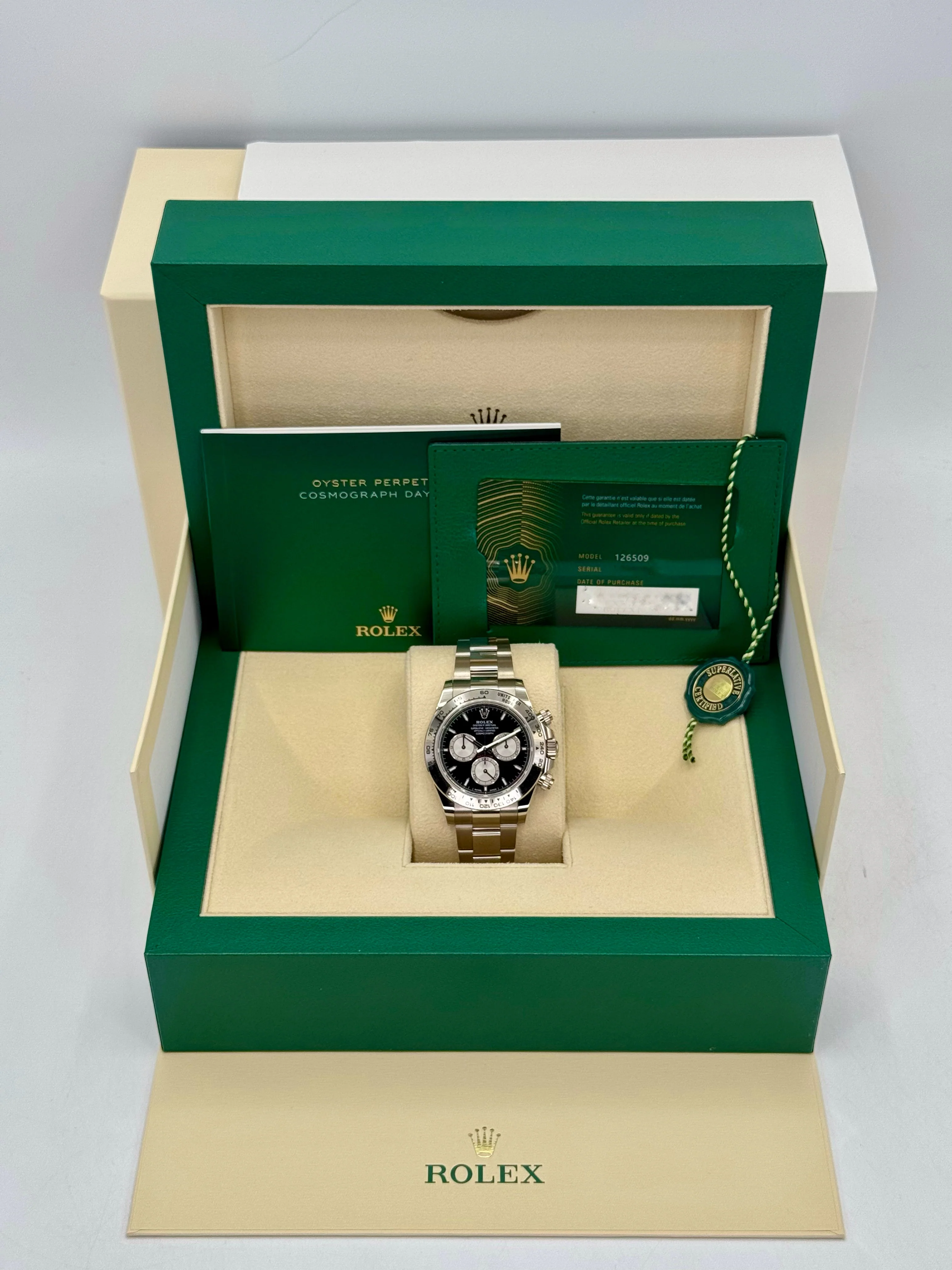 NEW 2024 Rolex Daytona 40mm 126509 White Gold Black Dial - Image 9
