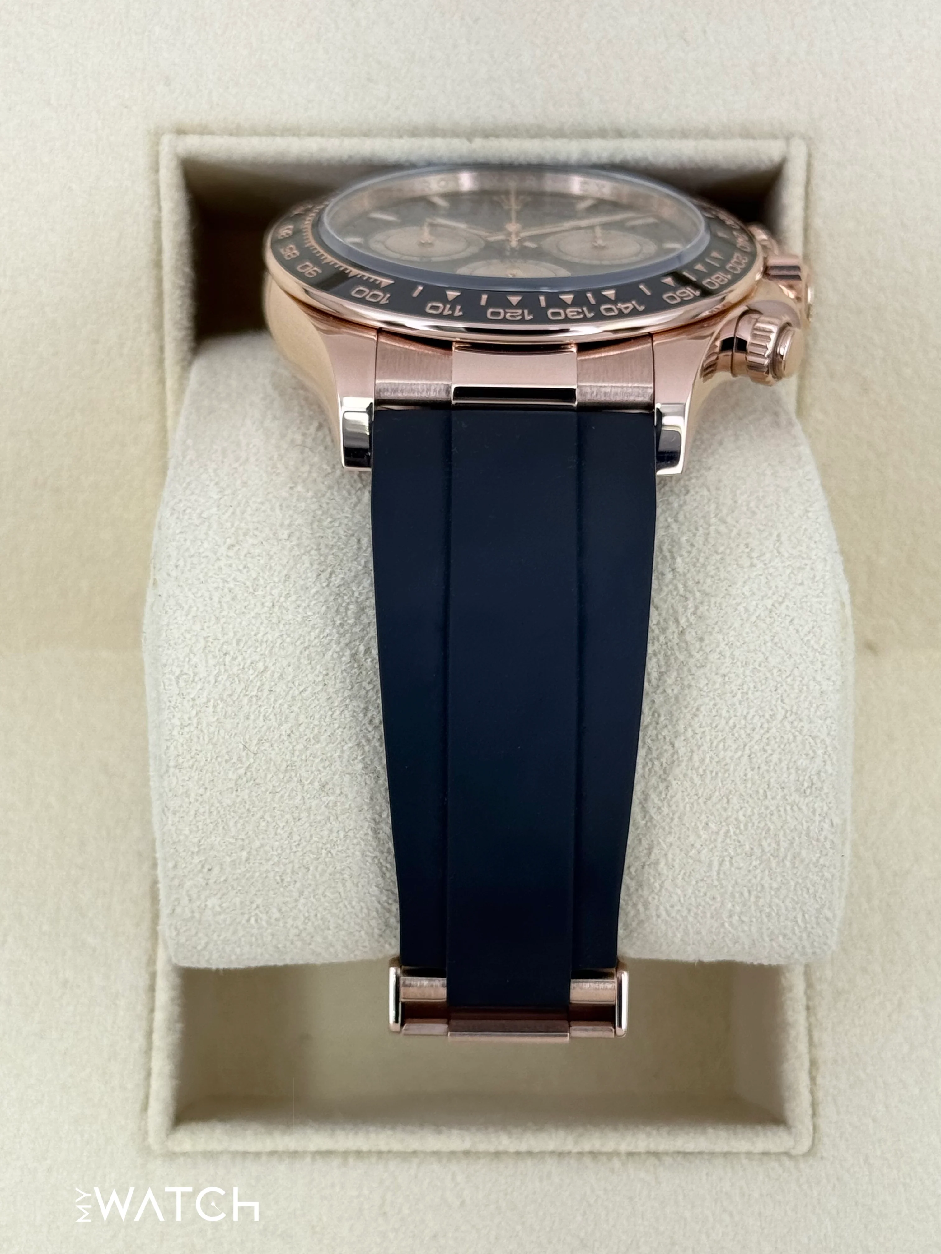 2024 Rolex Daytona 40mm 126515LN Rose Gold Oysterflex Black Dial - Image 3