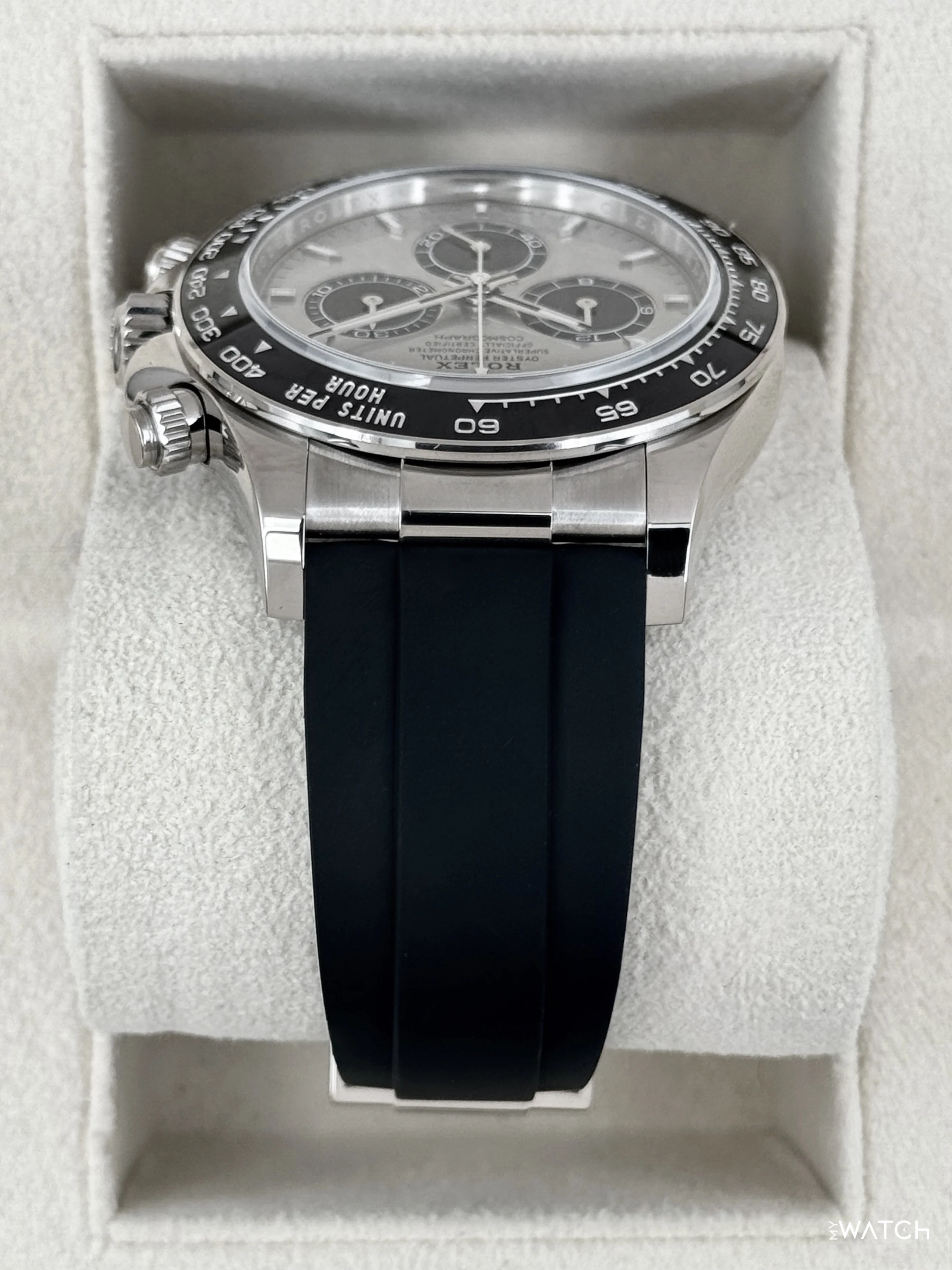 2024 Rolex Daytona 40mm 126519LN White Gold Oysterflex Silver Ghost Dial - Image 4