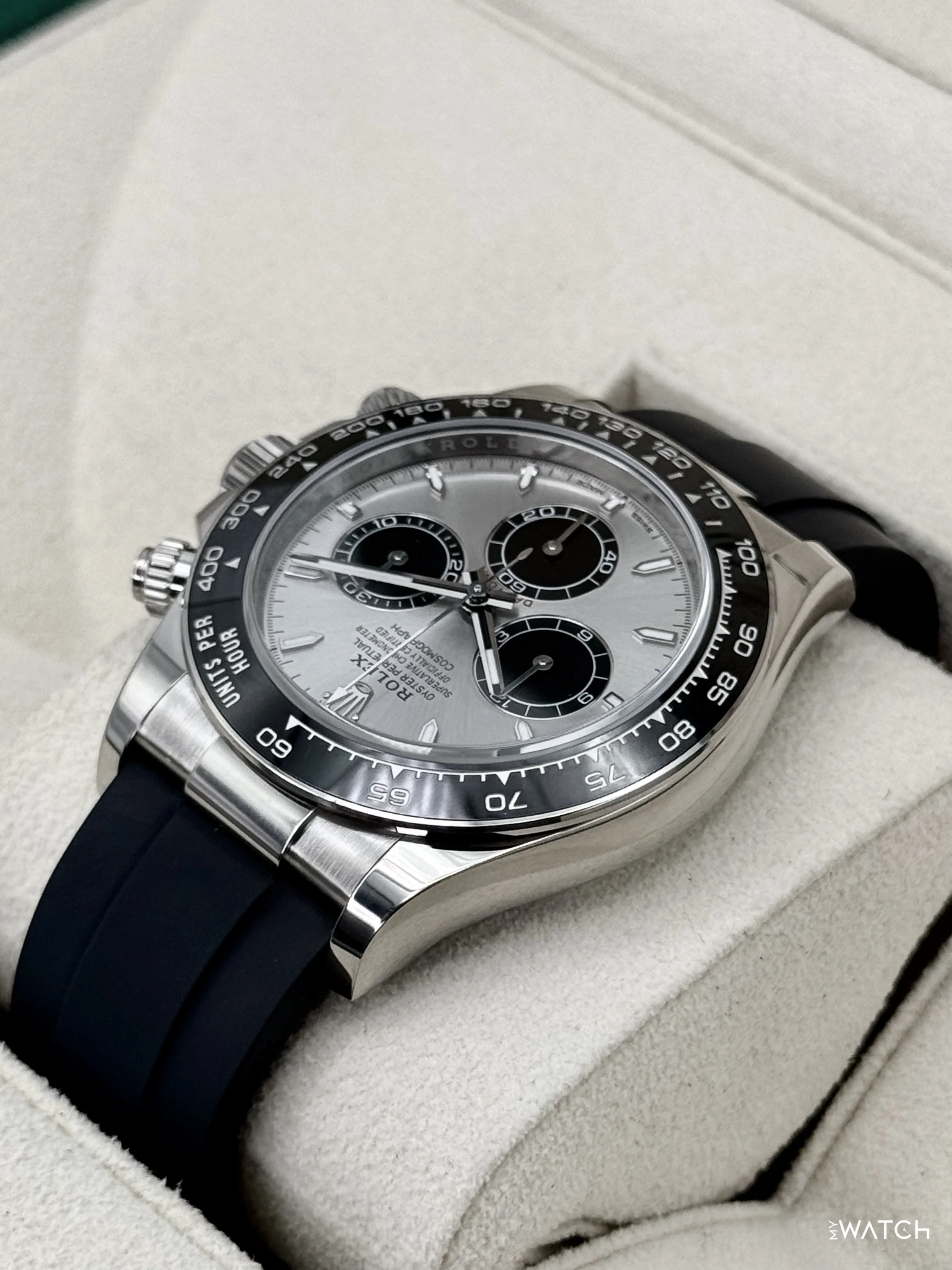 2024 Rolex Daytona 40mm 126519LN White Gold Oysterflex Silver Ghost Dial - Image 7