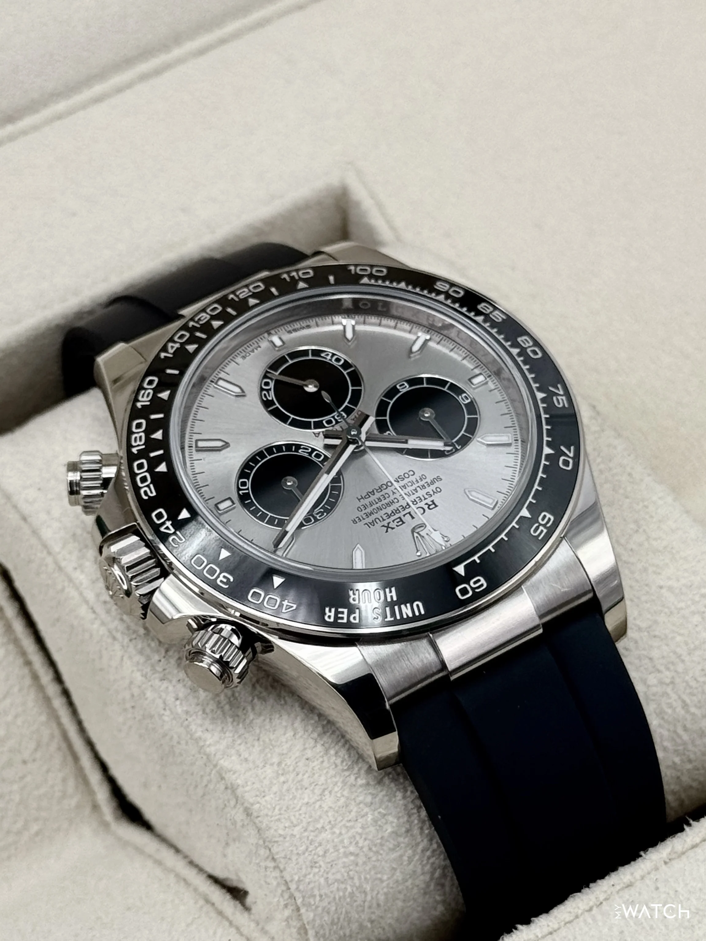 2024 Rolex Daytona 40mm 126519LN White Gold Oysterflex Silver Ghost Dial - Image 8