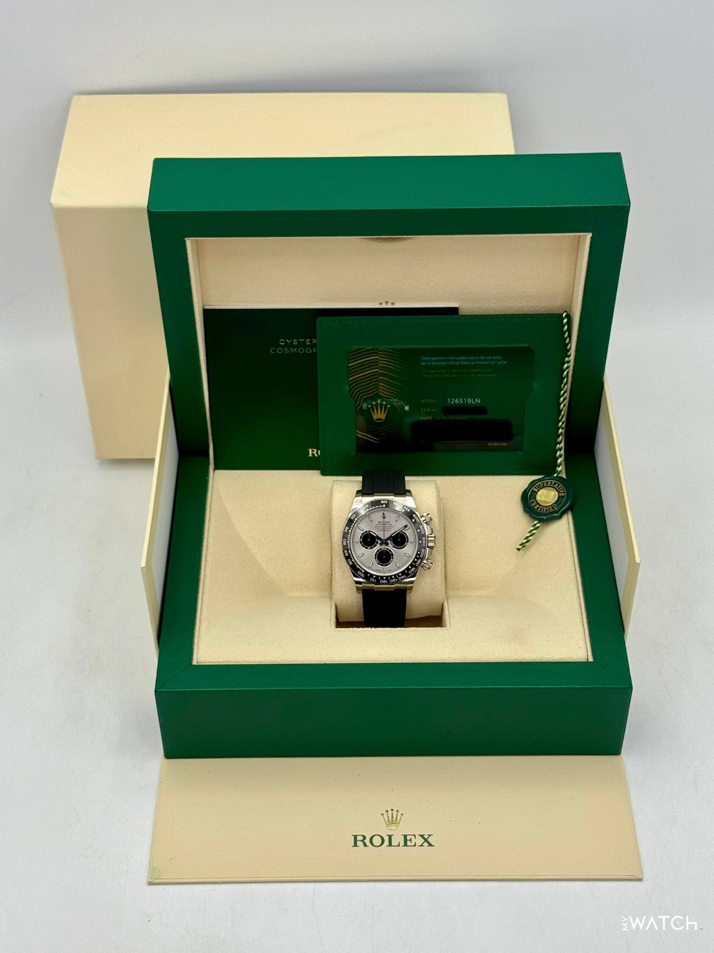 2024 Rolex Daytona 40mm 126519LN White Gold Oysterflex Silver Ghost Dial - Image 9