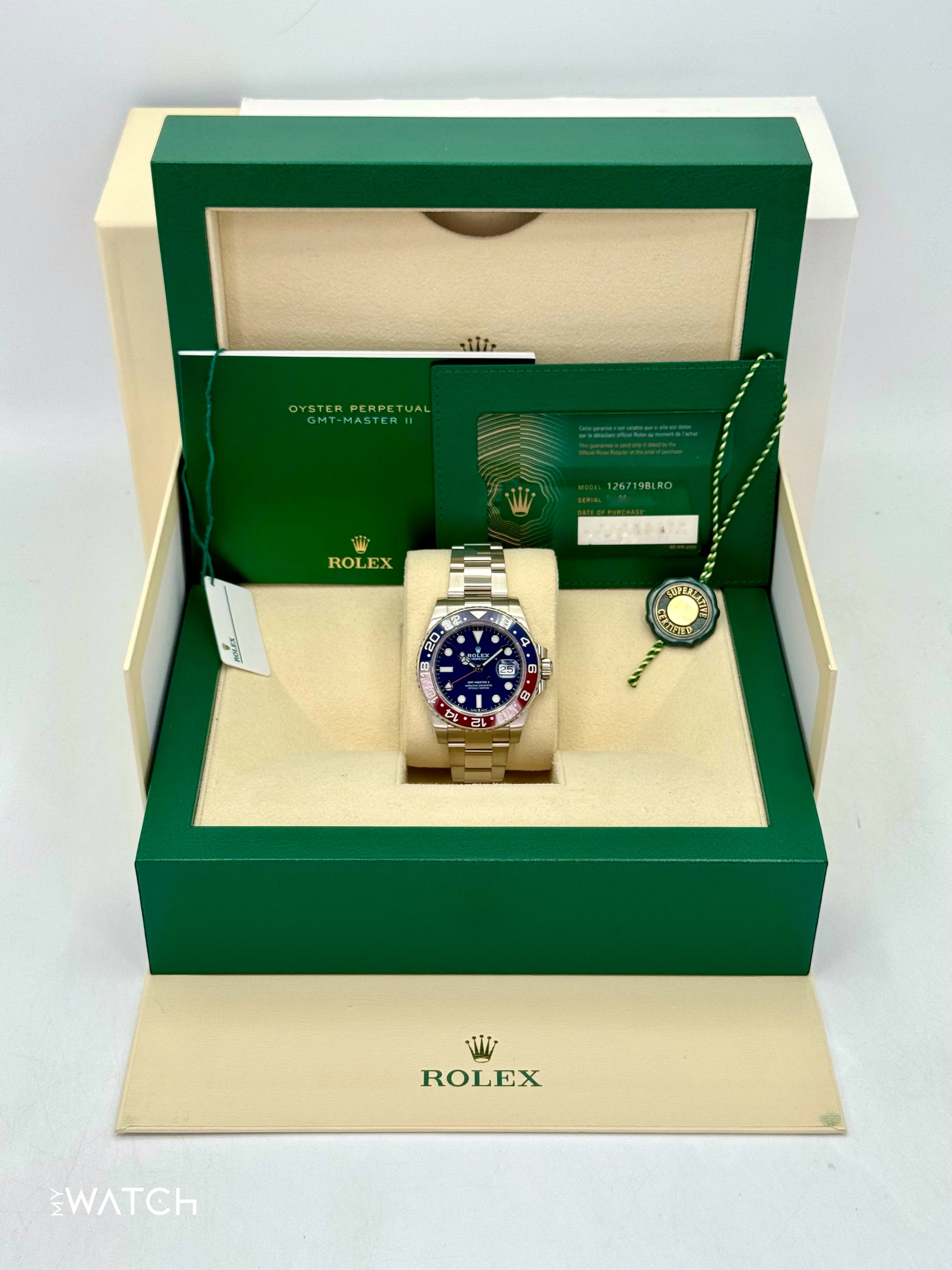 2024 Rolex GMT-Master II "Pepsi" 40mm 126719BLRO White Gold Blue Dial - Image 9