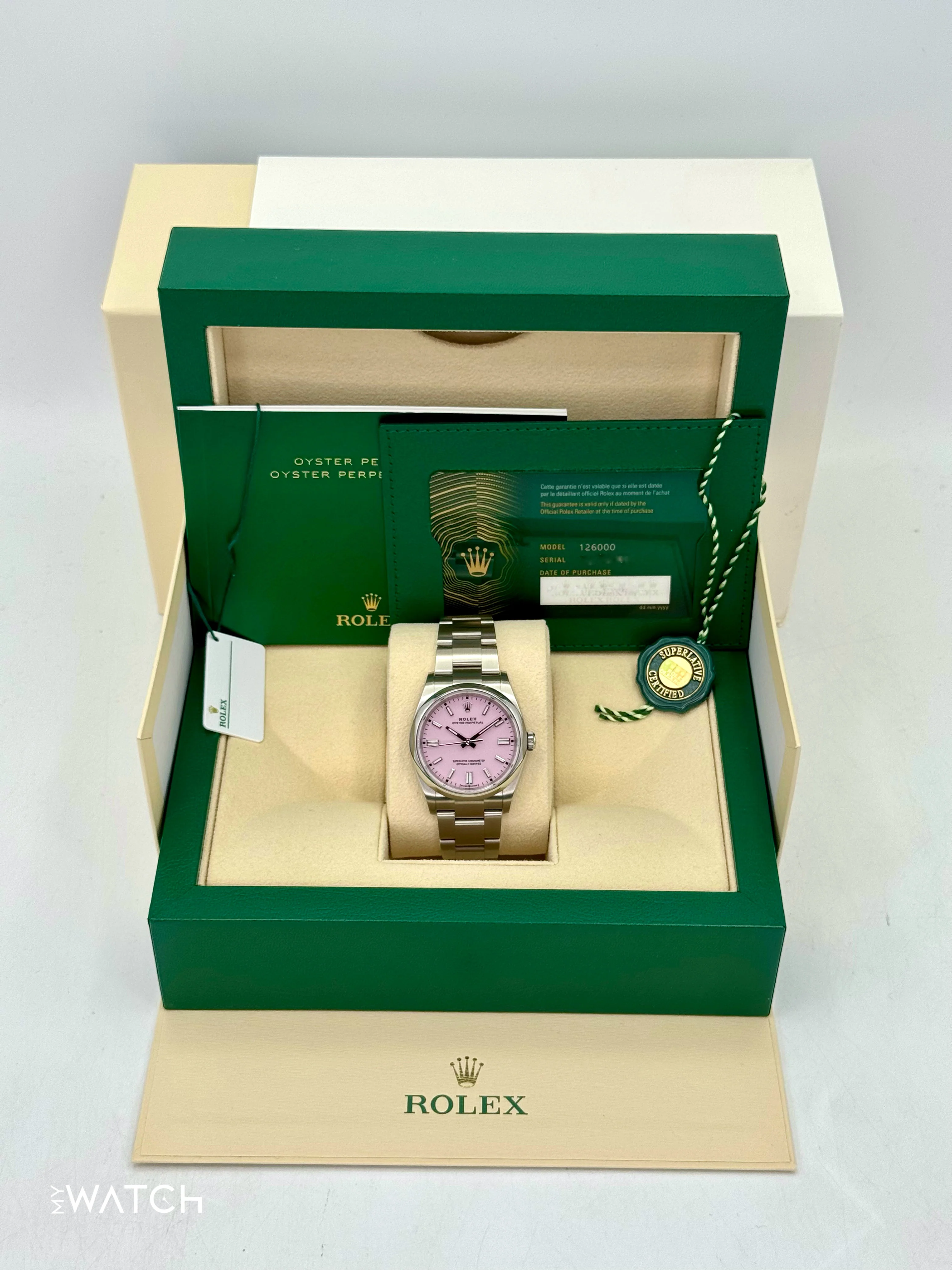2024 Rolex Oyster Perpetual 36mm 126000 Candy Pink Dial - Image 9