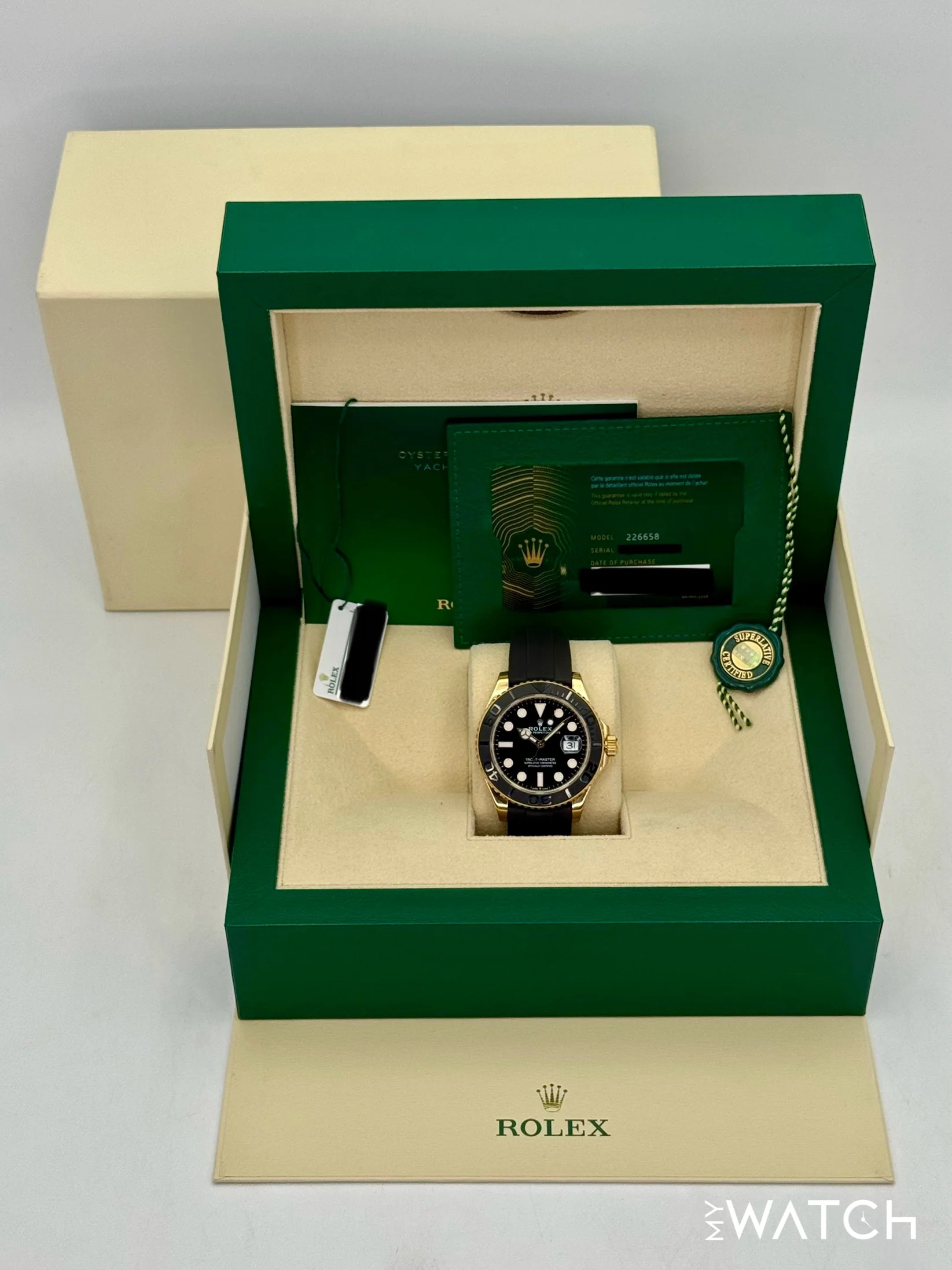 2024 Rolex Yacht-Master 42mm 226658 Gold Oysterflex Black Dial - Image 9