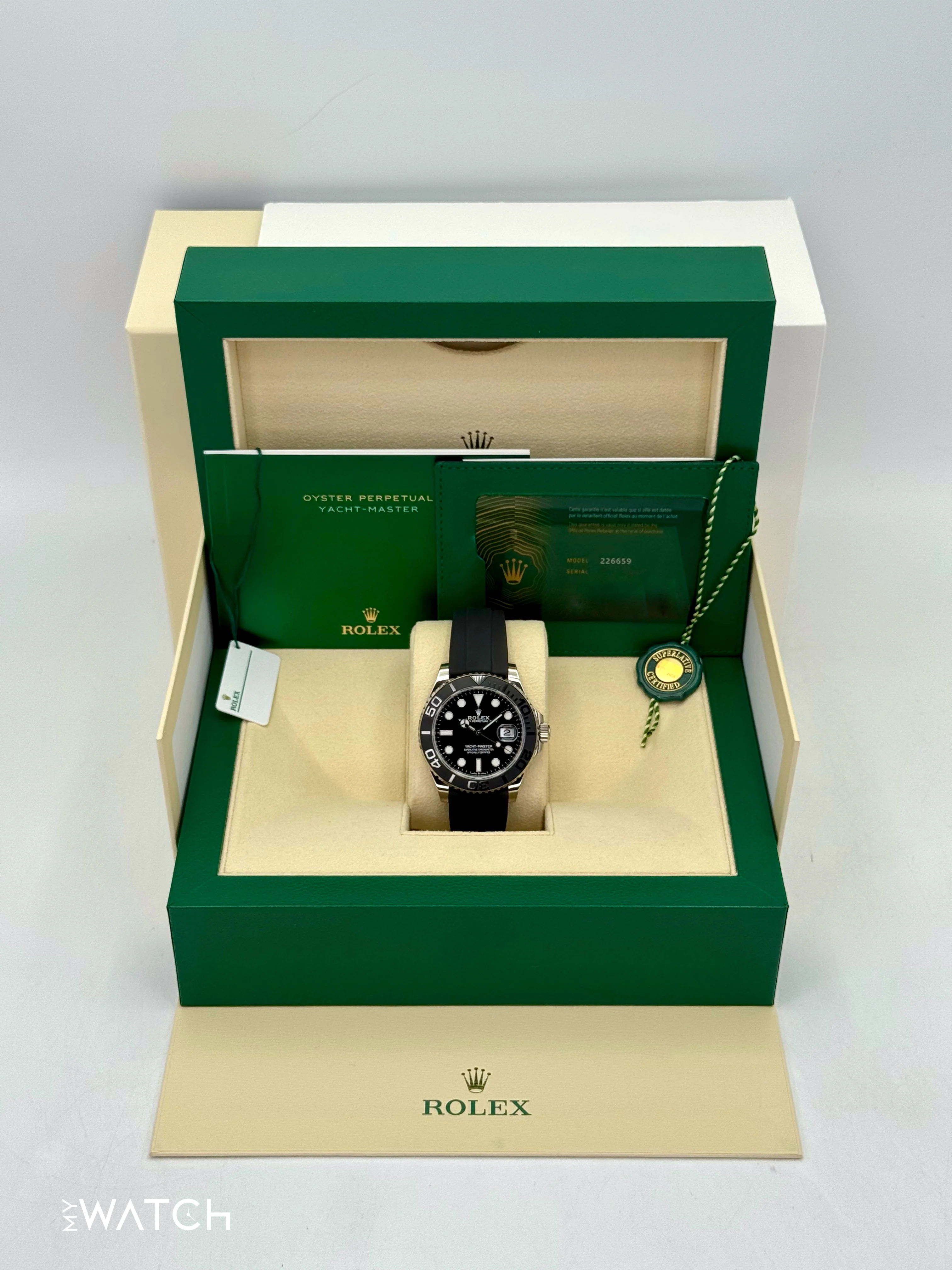2024 Rolex Yacht-Master 42mm 226659 White Gold Oysterflex Black Dial - Image 9