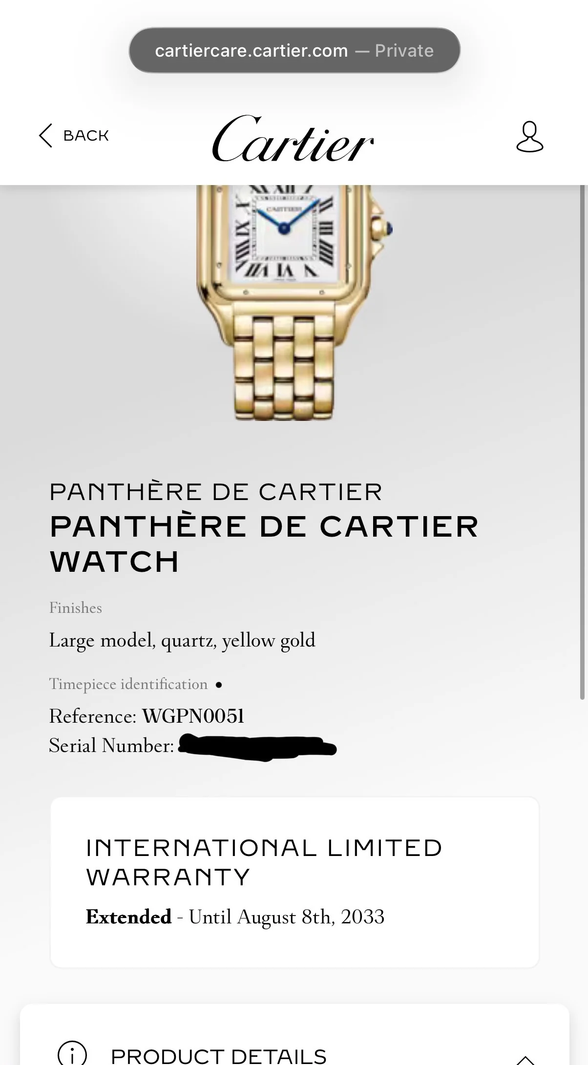 2025 Cartier Panthere De Cartier 31mm WGPN0051 Yellow Gold Silver Dial - Image 9
