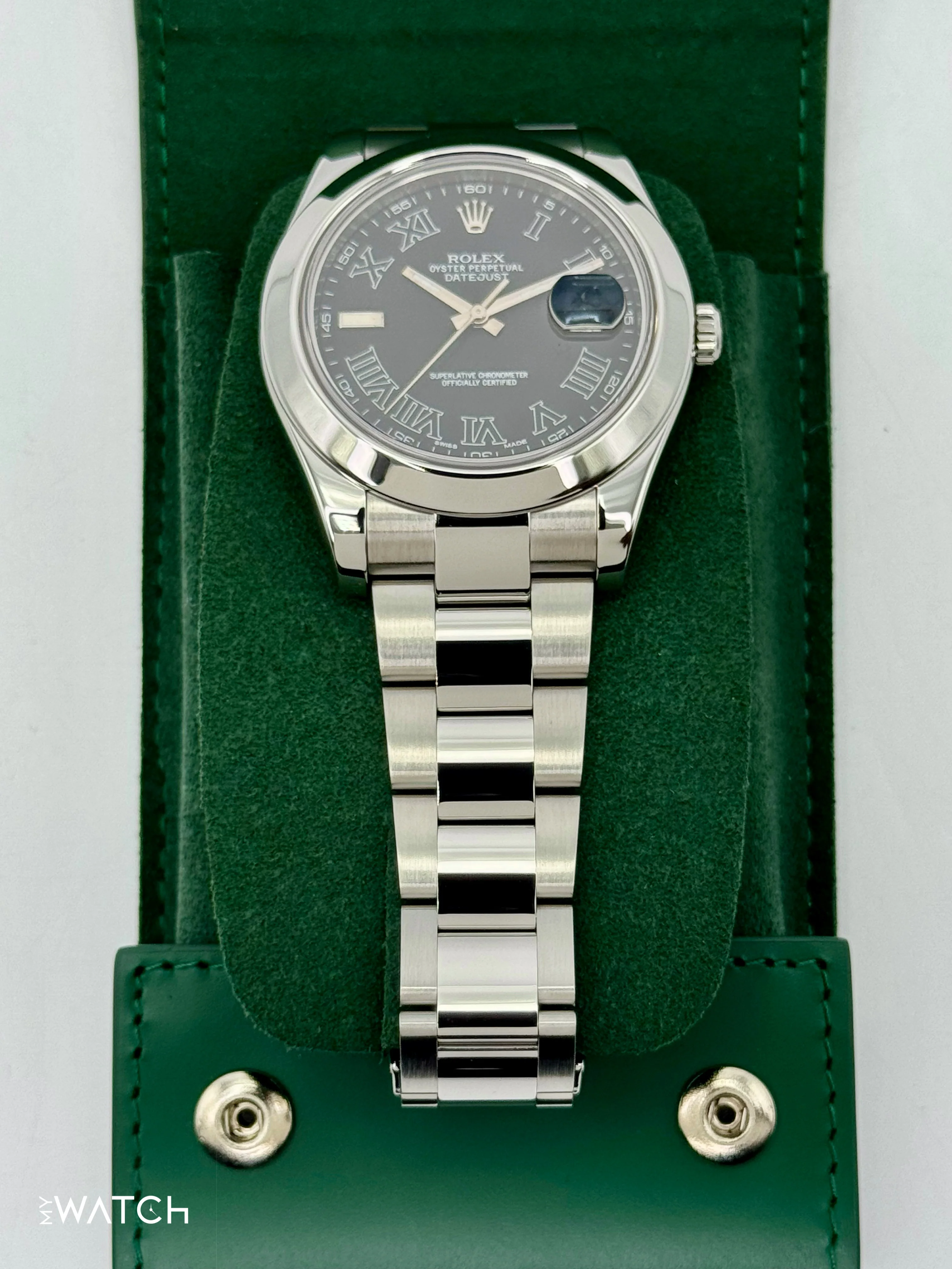 2025 CPO Rolex Datejust II 41mm 116300 Stainless Steel Oyster Black Dial - Image 3