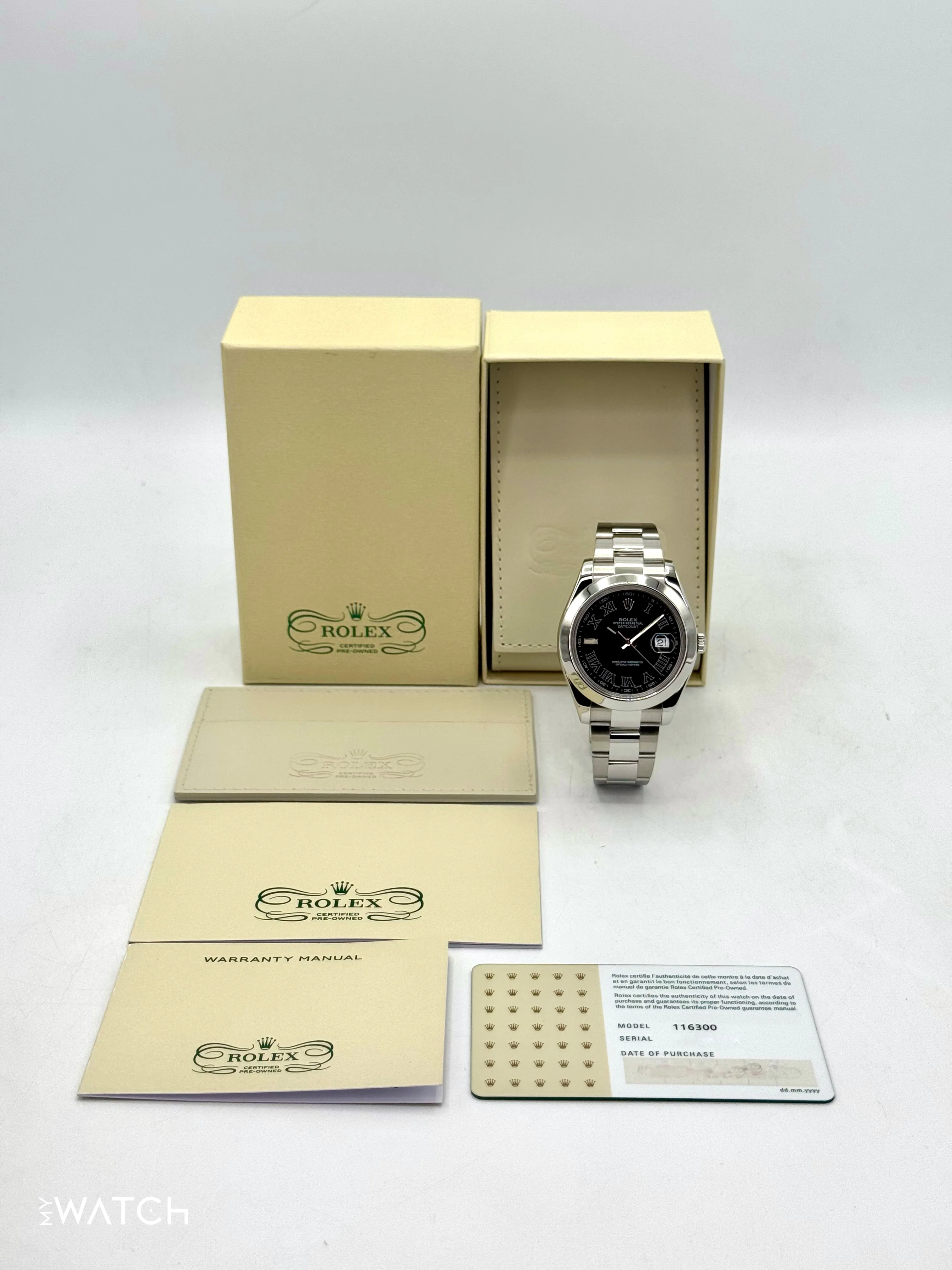 2025 CPO Rolex Datejust II 41mm 116300 Stainless Steel Oyster Black Dial - Image 9