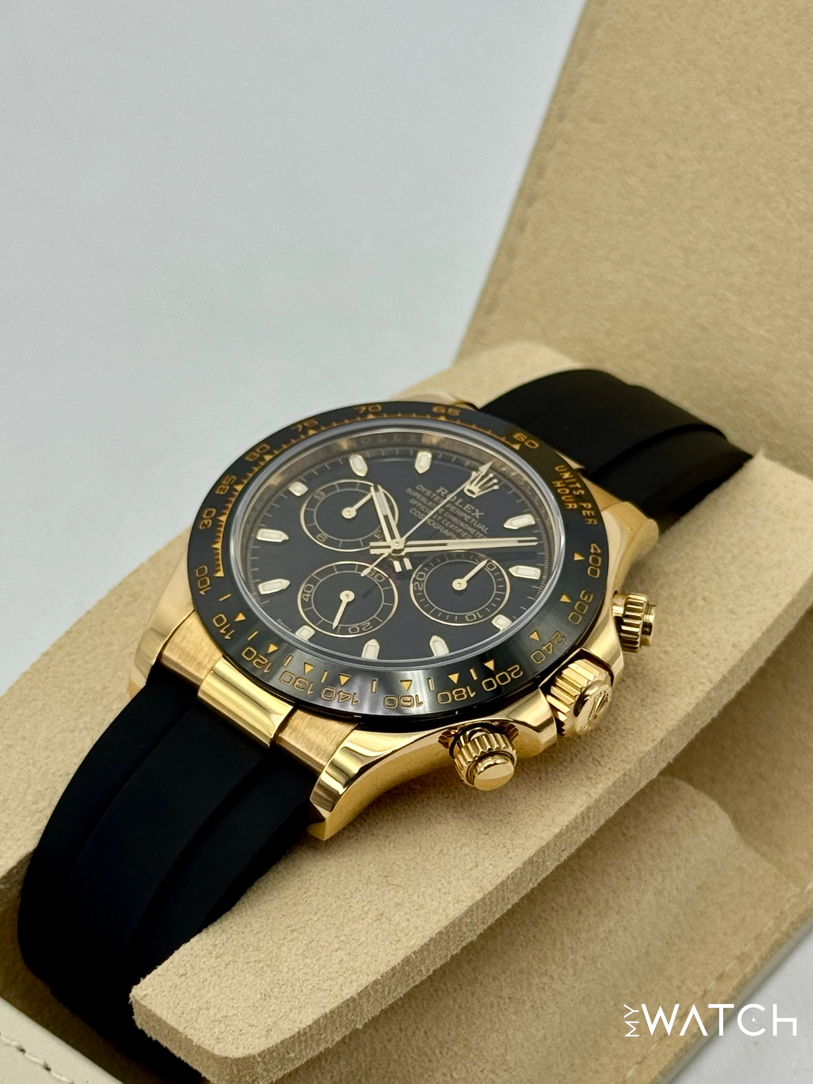 2025 CPO Rolex Daytona 40mm 116518LN Yellow Gold Oysterflex Black Dial (CPO) - Image 3