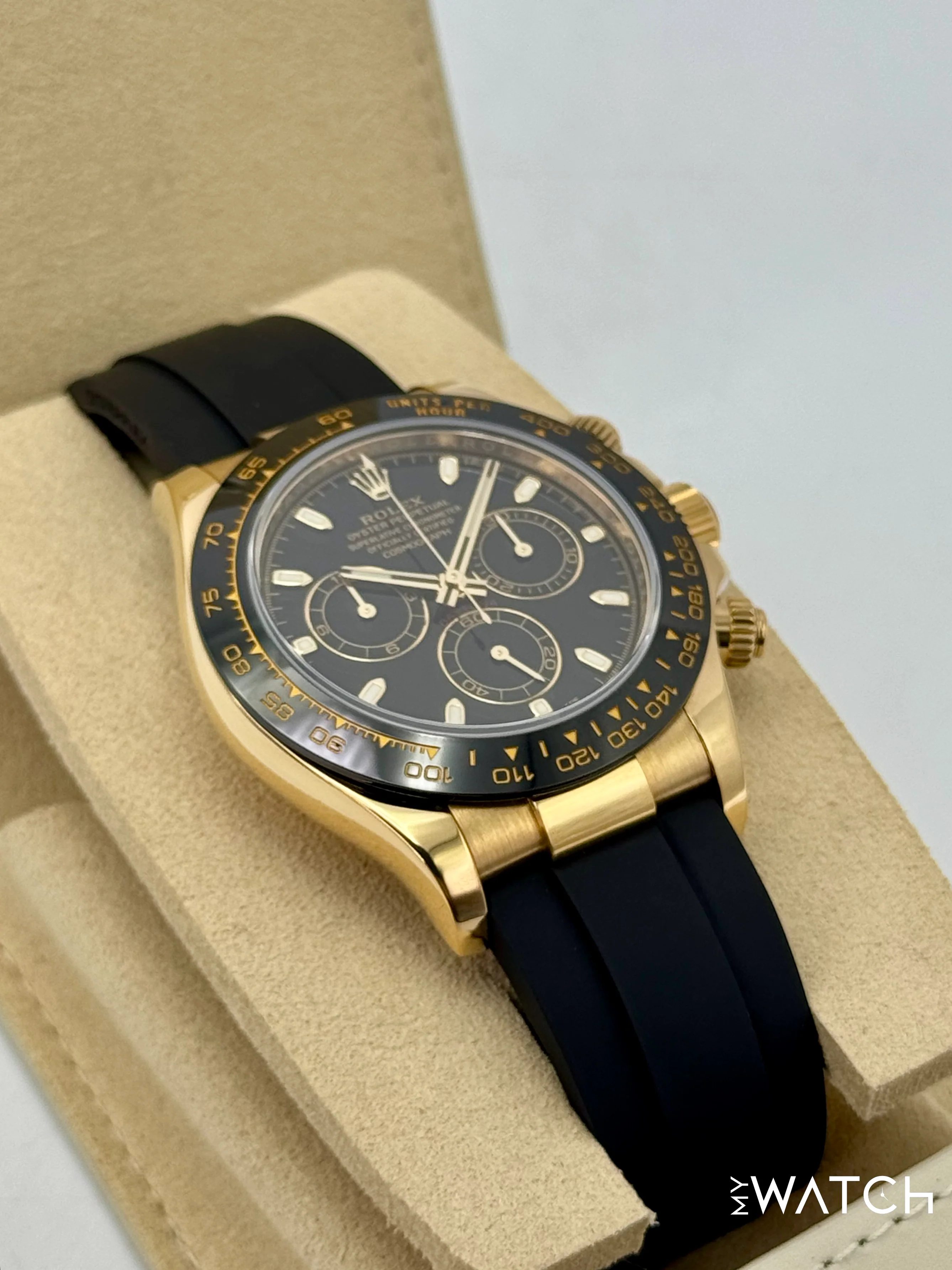2025 CPO Rolex Daytona 40mm 116518LN Yellow Gold Oysterflex Black Dial (CPO) - Image 4