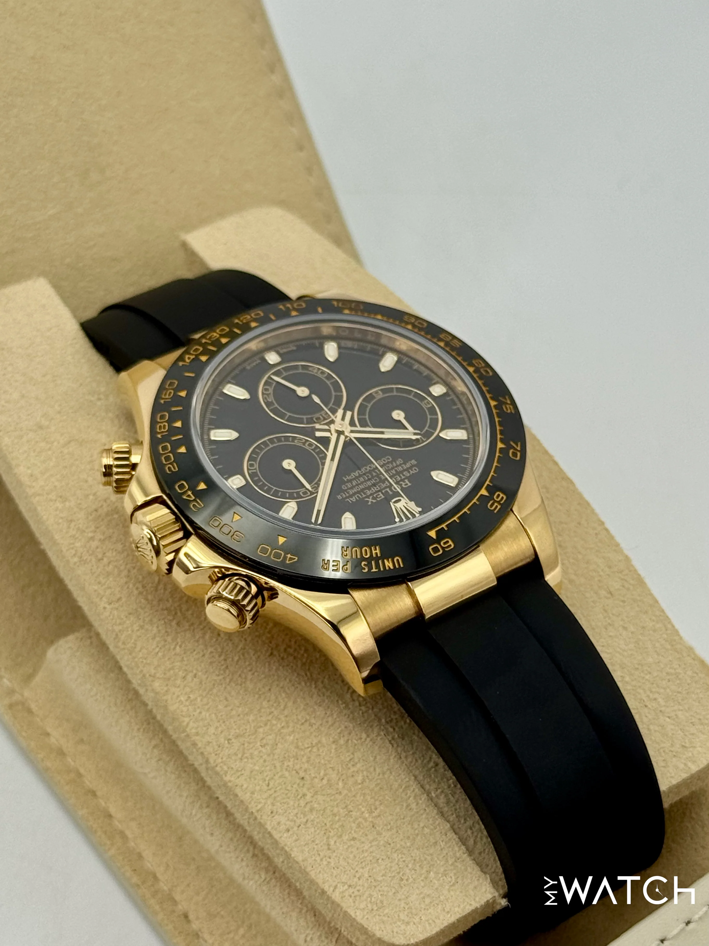 2025 CPO Rolex Daytona 40mm 116518LN Yellow Gold Oysterflex Black Dial (CPO) - Image 6