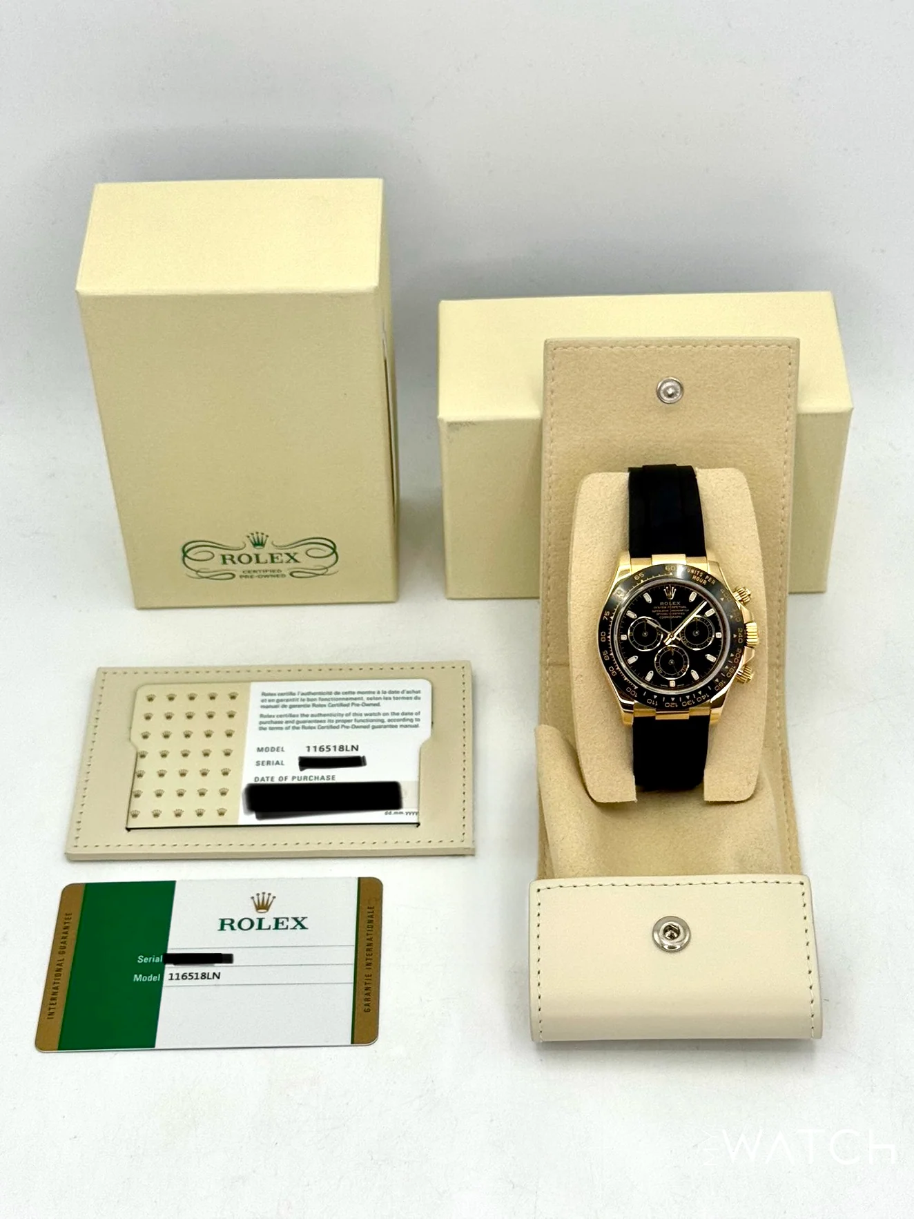 2025 CPO Rolex Daytona 40mm 116518LN Yellow Gold Oysterflex Black Dial (CPO) - Image 7