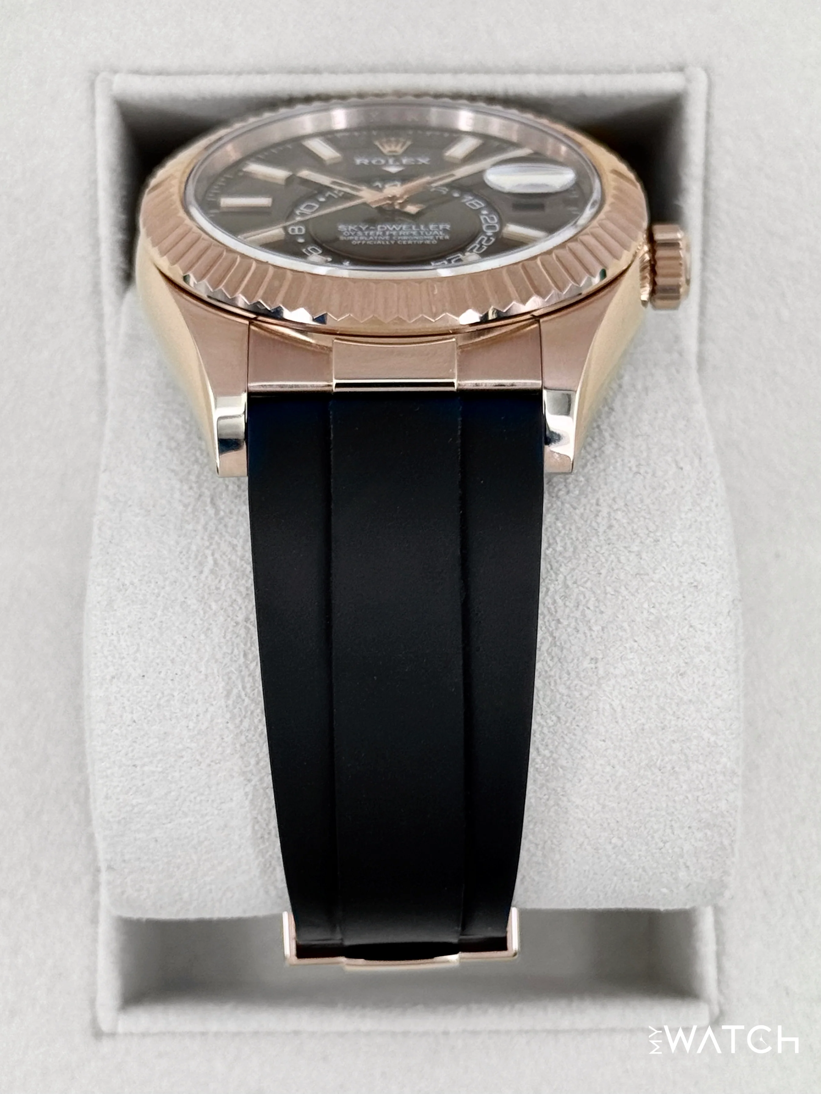 2025 CPO Rolex Sky-Dweller 42mm 326235 Rose Gold Oysterflex Chocolate Dial (CPO) - Image 3