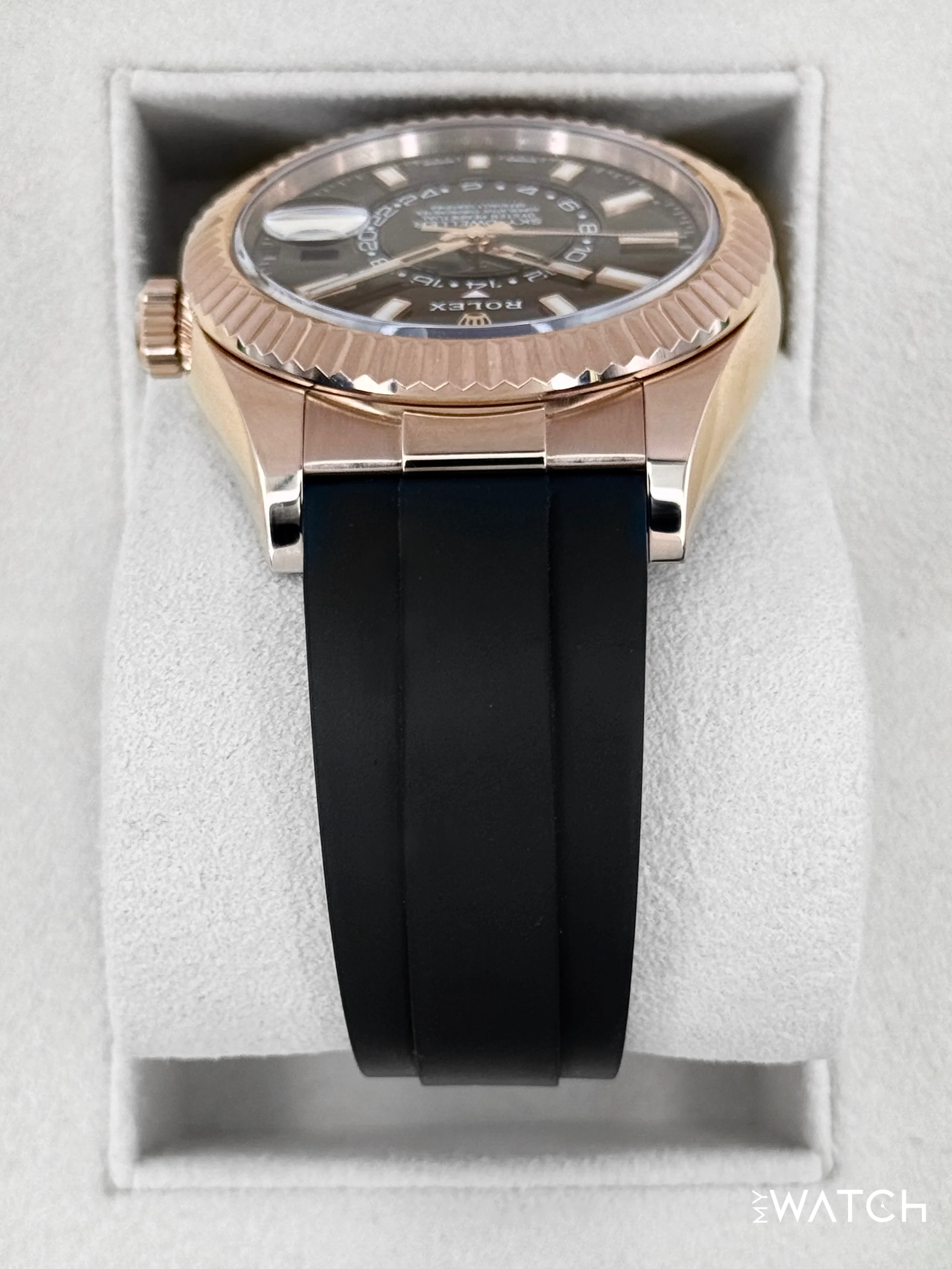 2025 CPO Rolex Sky-Dweller 42mm 326235 Rose Gold Oysterflex Chocolate Dial (CPO) - Image 4