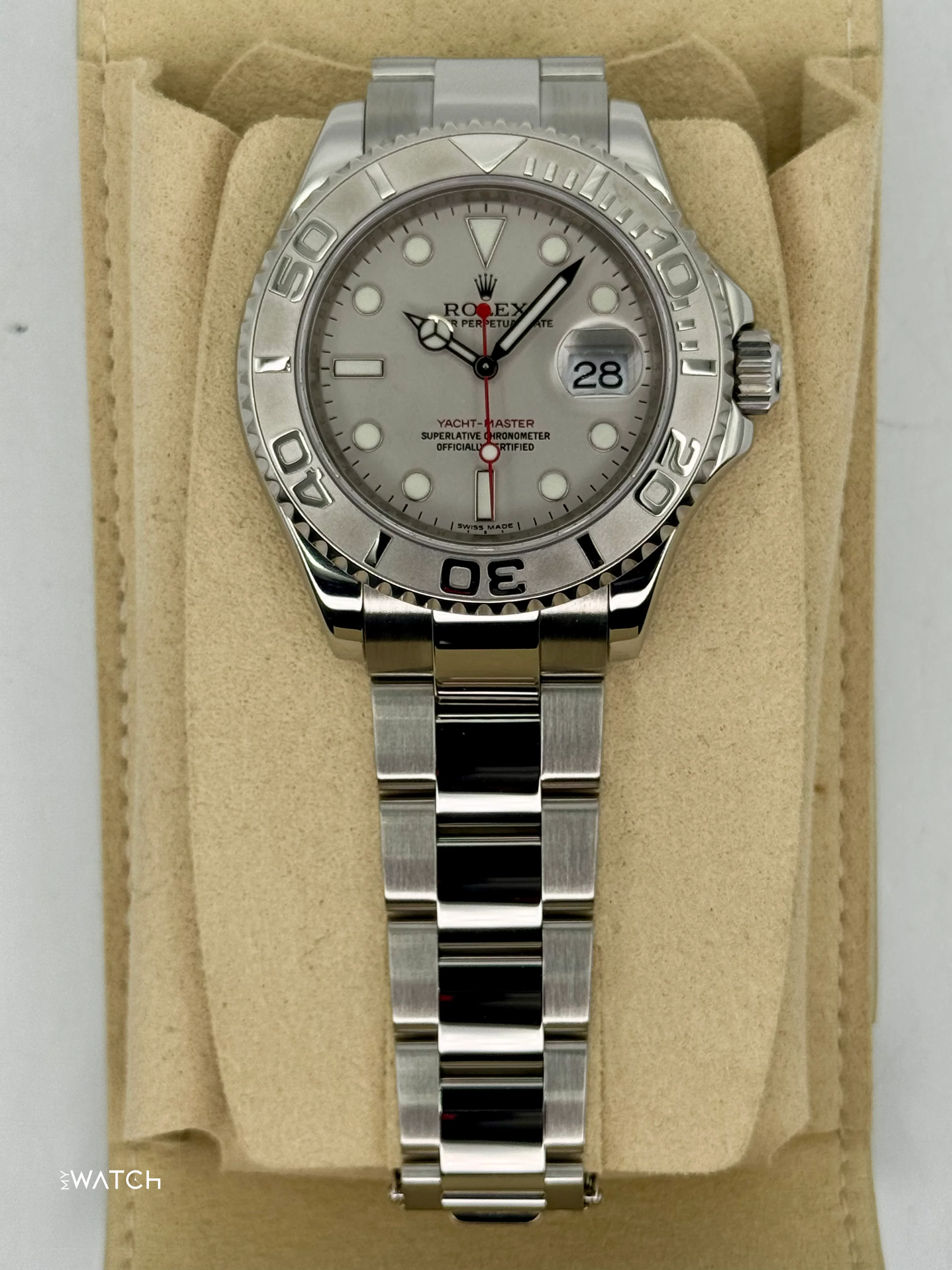 2025 CPO Rolex Yacht-Master 40mm 16622 Platinum Bezel and Dial - Image 3