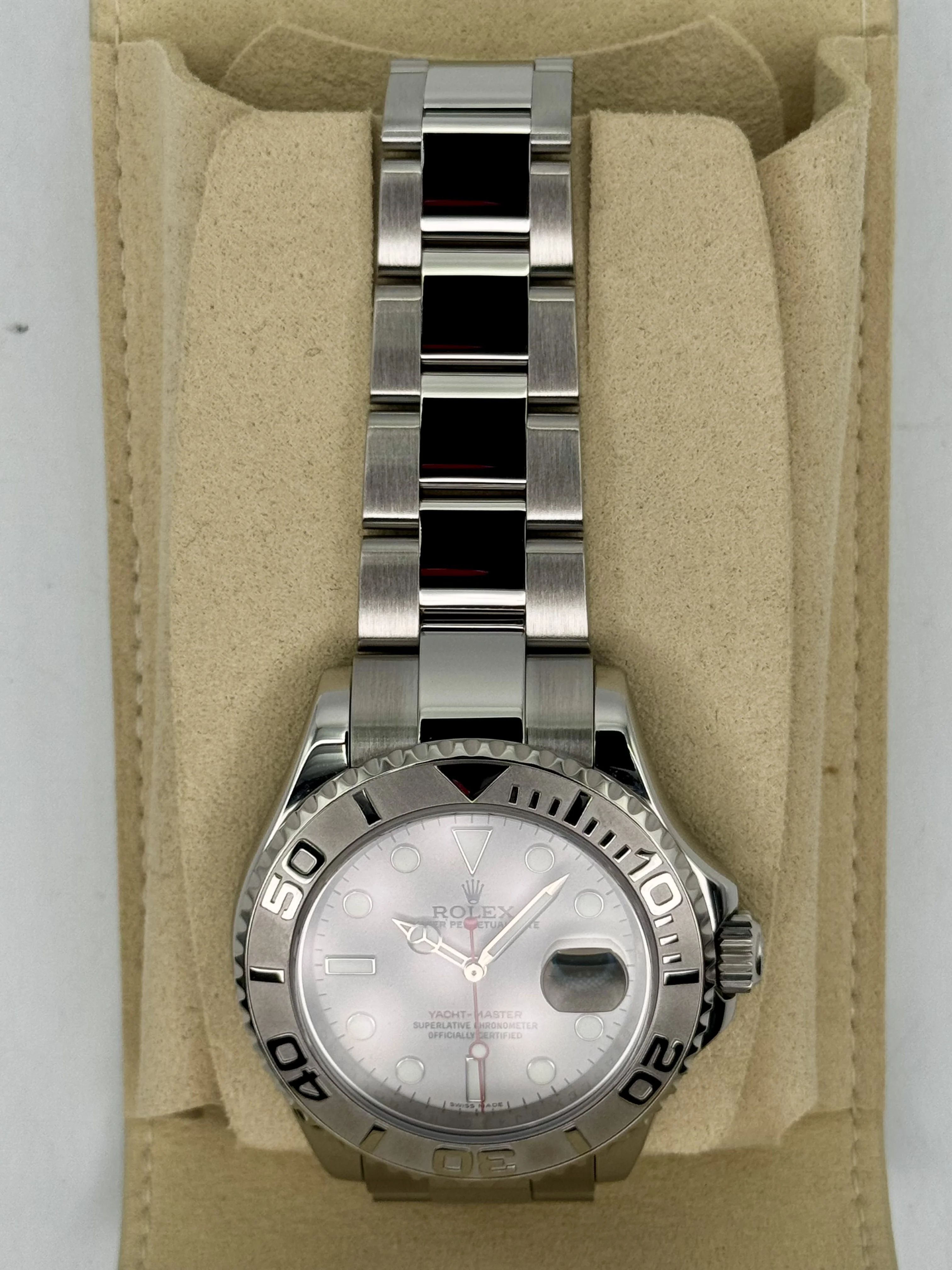 2025 CPO Rolex Yacht-Master 40mm 16622 Platinum Bezel and Dial - Image 4