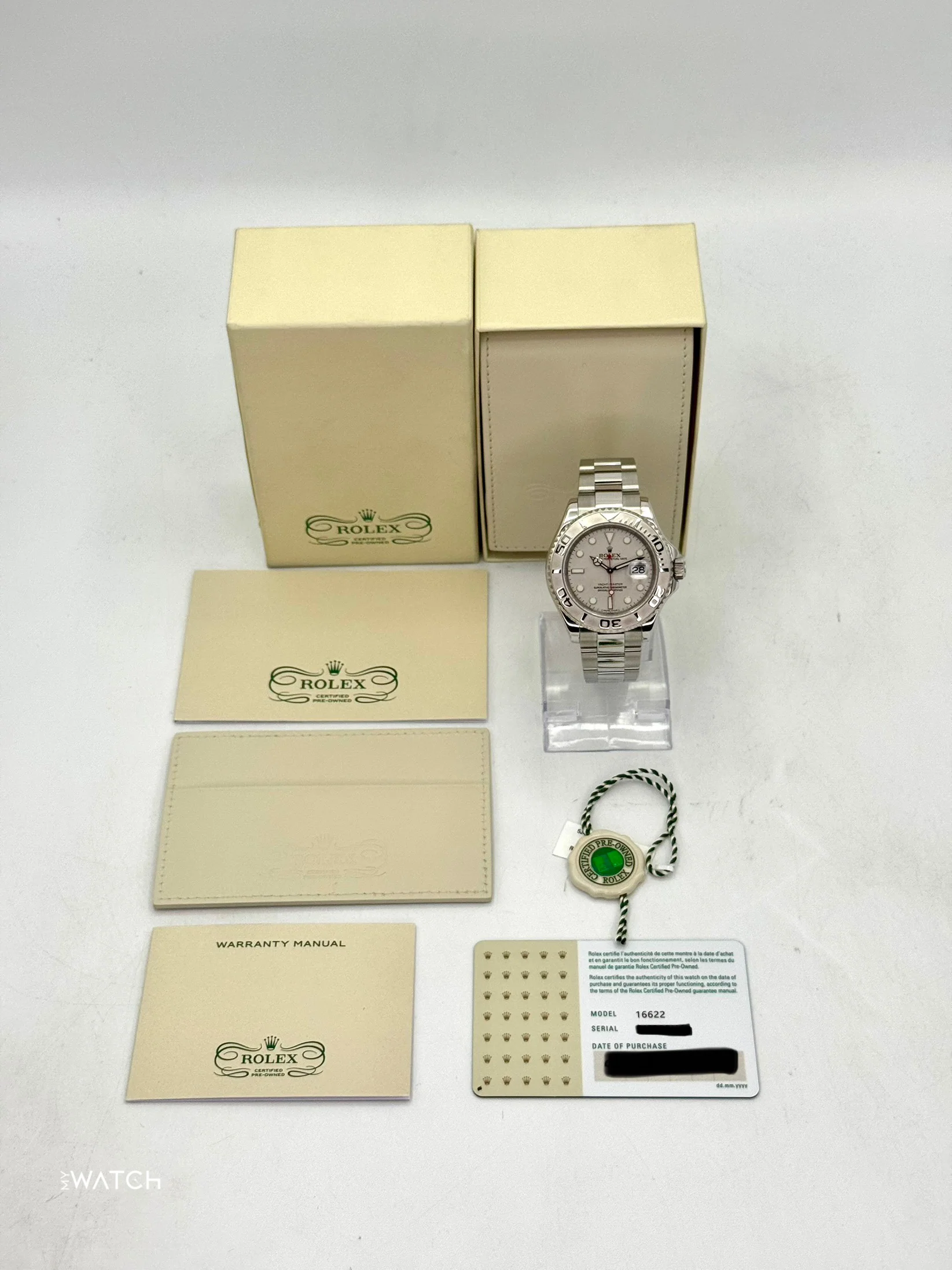 2025 CPO Rolex Yacht-Master 40mm 16622 Platinum Bezel and Dial - Image 9