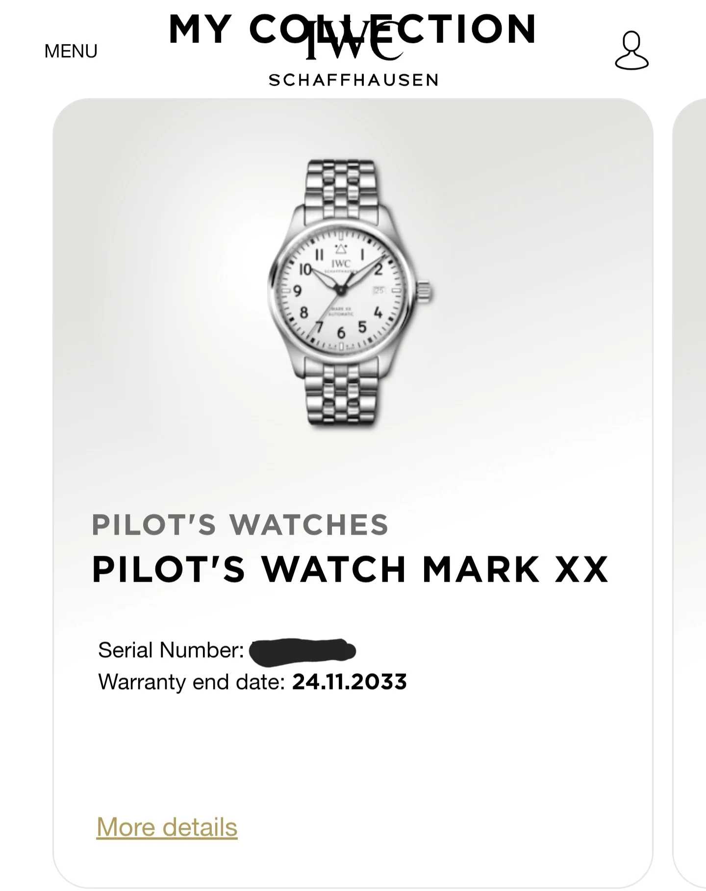 2025 IWC Pilot's Watch Mark XX 40mm IW328208 Stainless Steel White Dial - Image 9