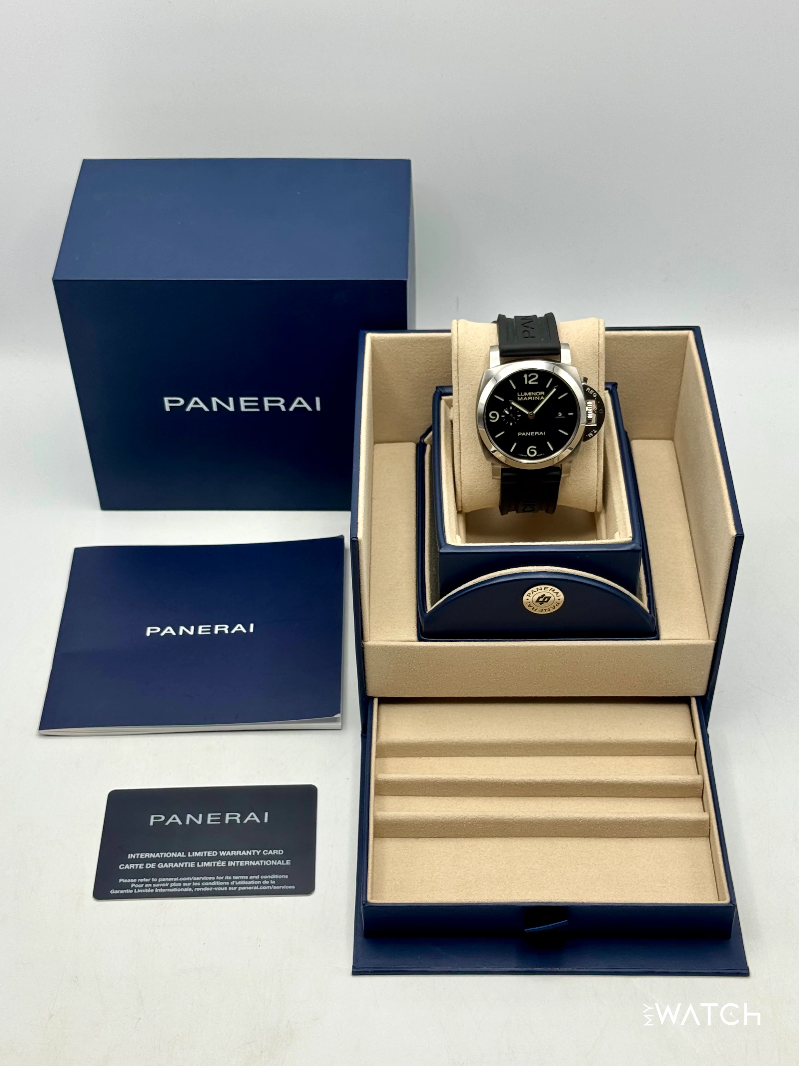 2025 Panerai Luminor Marina 44mm PAM03312 Stainless Steel Black Dial - Image 11