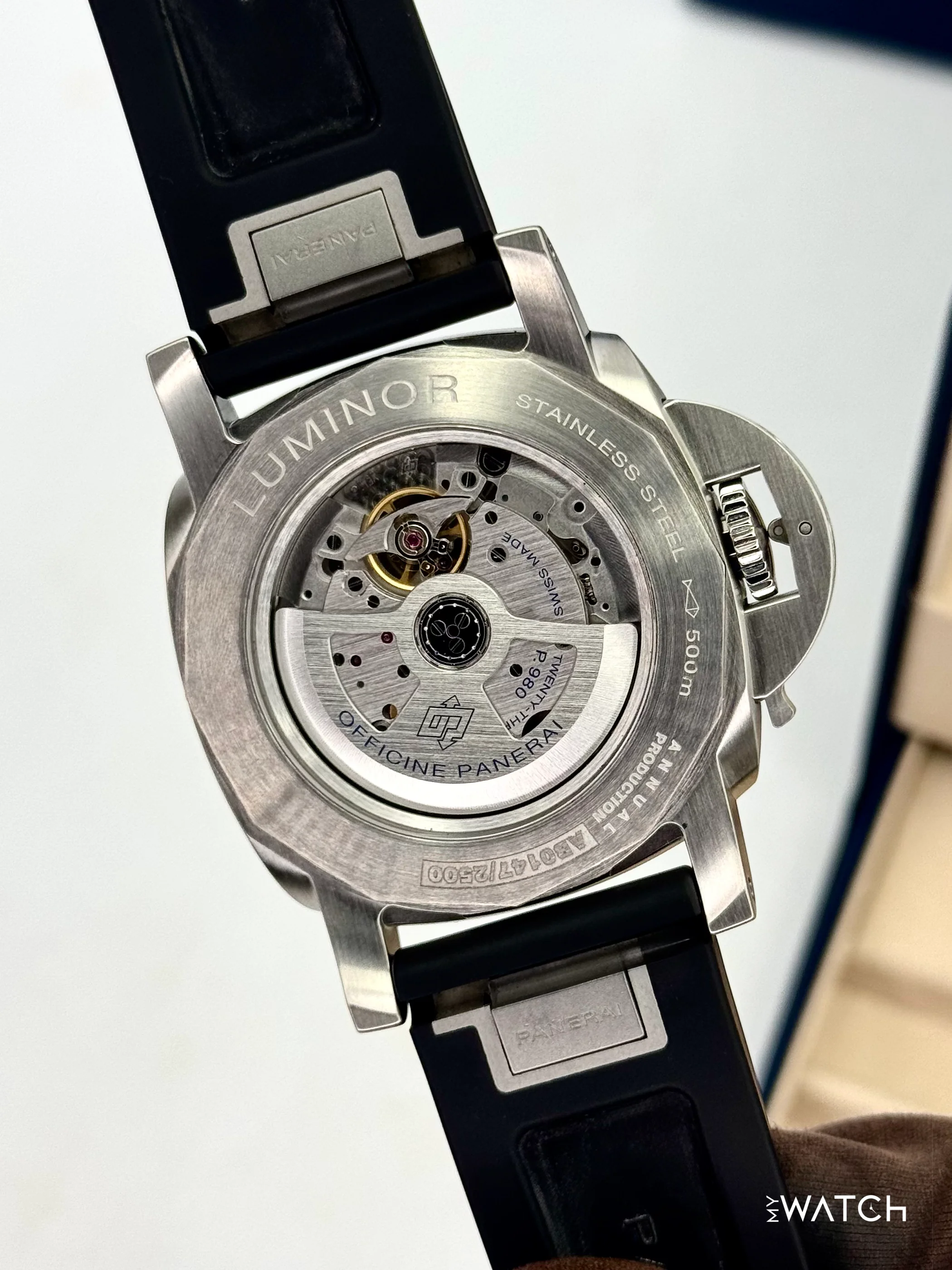 2025 Panerai Luminor Marina 44mm PAM03312 Stainless Steel Black Dial - Image 9
