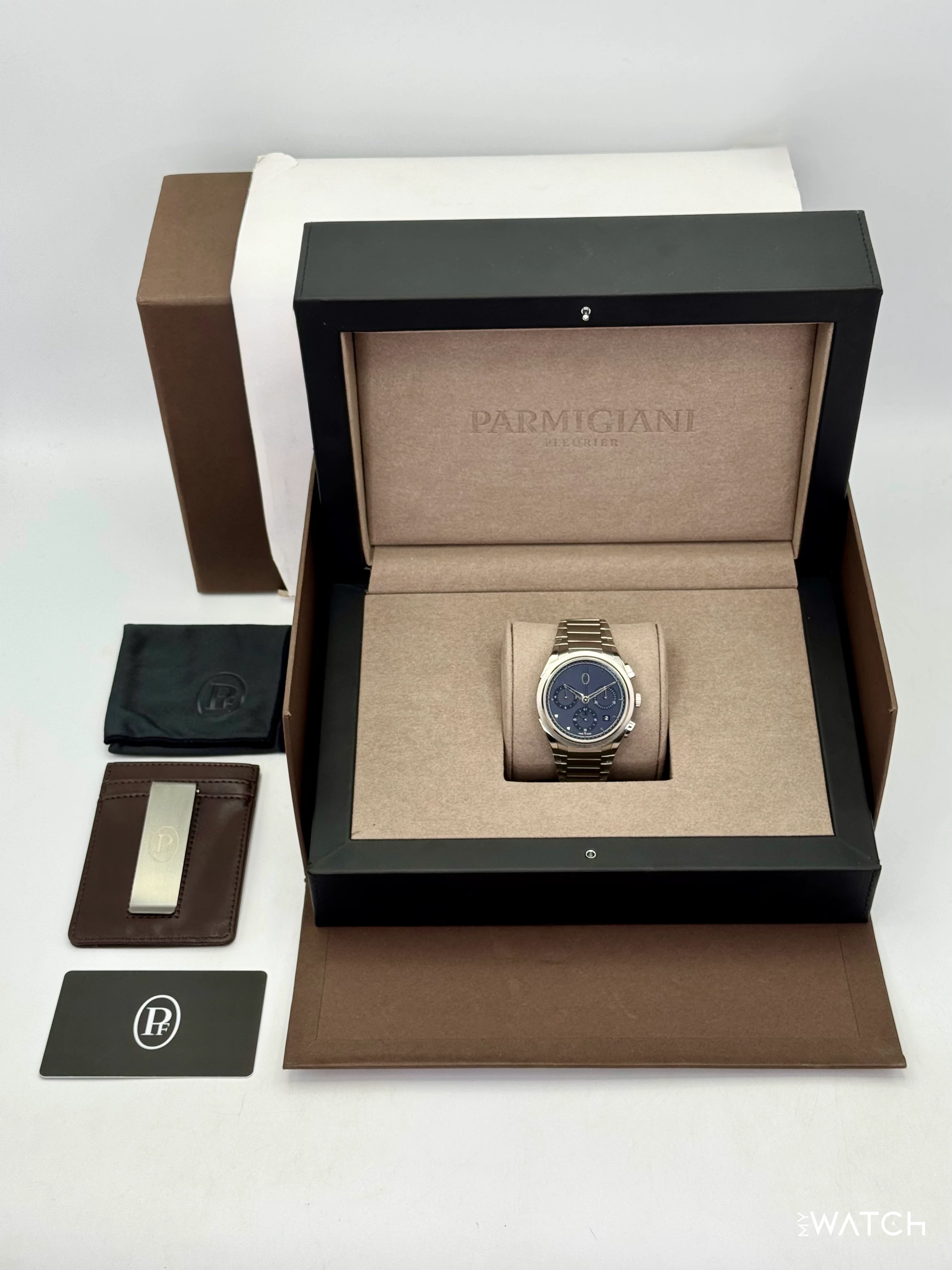 2025 Parmigiani Fleurier Tonda Pf Chronograph 42mm PFC915 Stainless Steel Blue Dial - Image 11