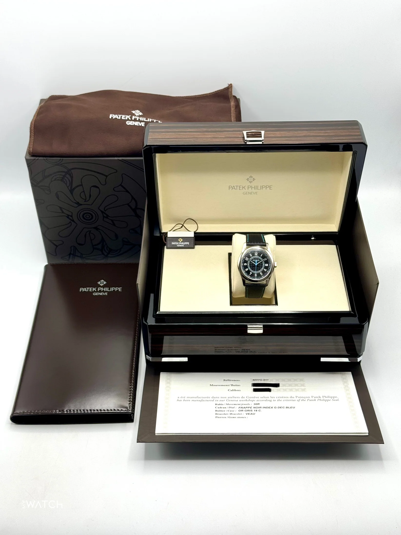 2025 Patek Philippe Calatrava Blue 6007G White Gold Black Dial - Image 11