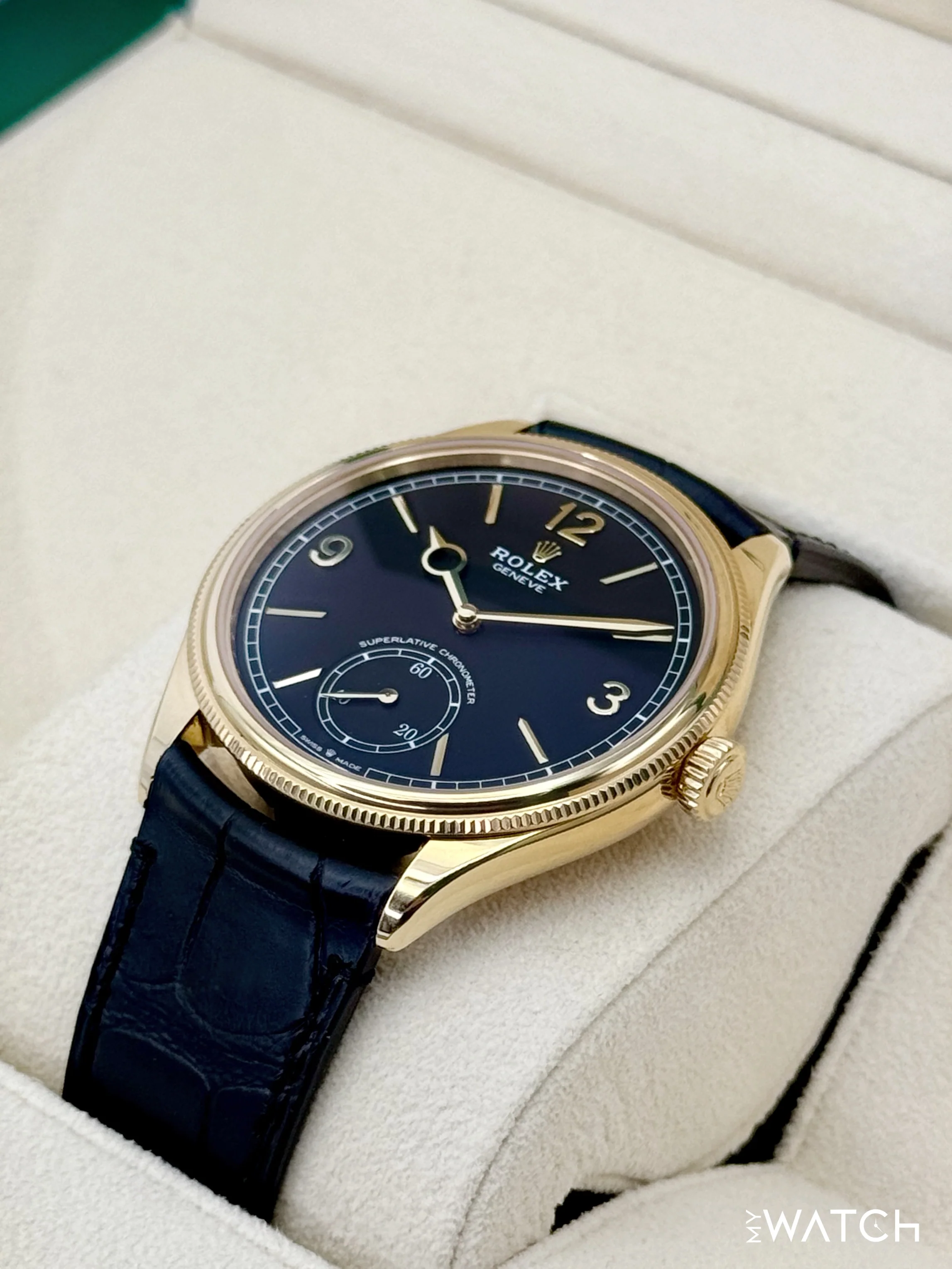 2025 Rolex 1908 39mm 52508 Yellow Gold Black Dial - Image 5