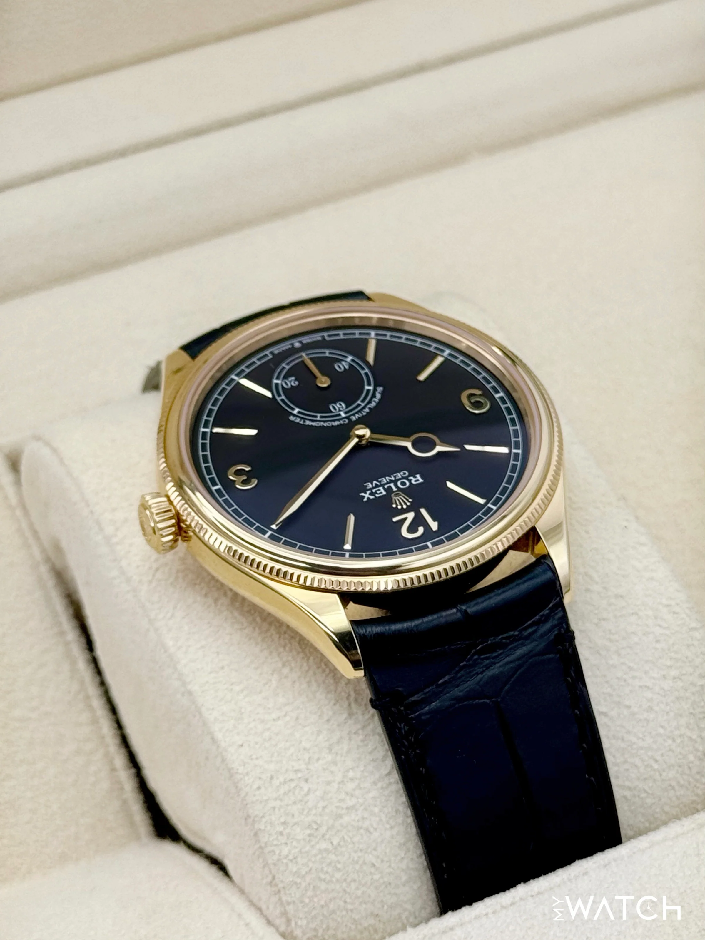 2025 Rolex 1908 39mm 52508 Yellow Gold Black Dial - Image 6