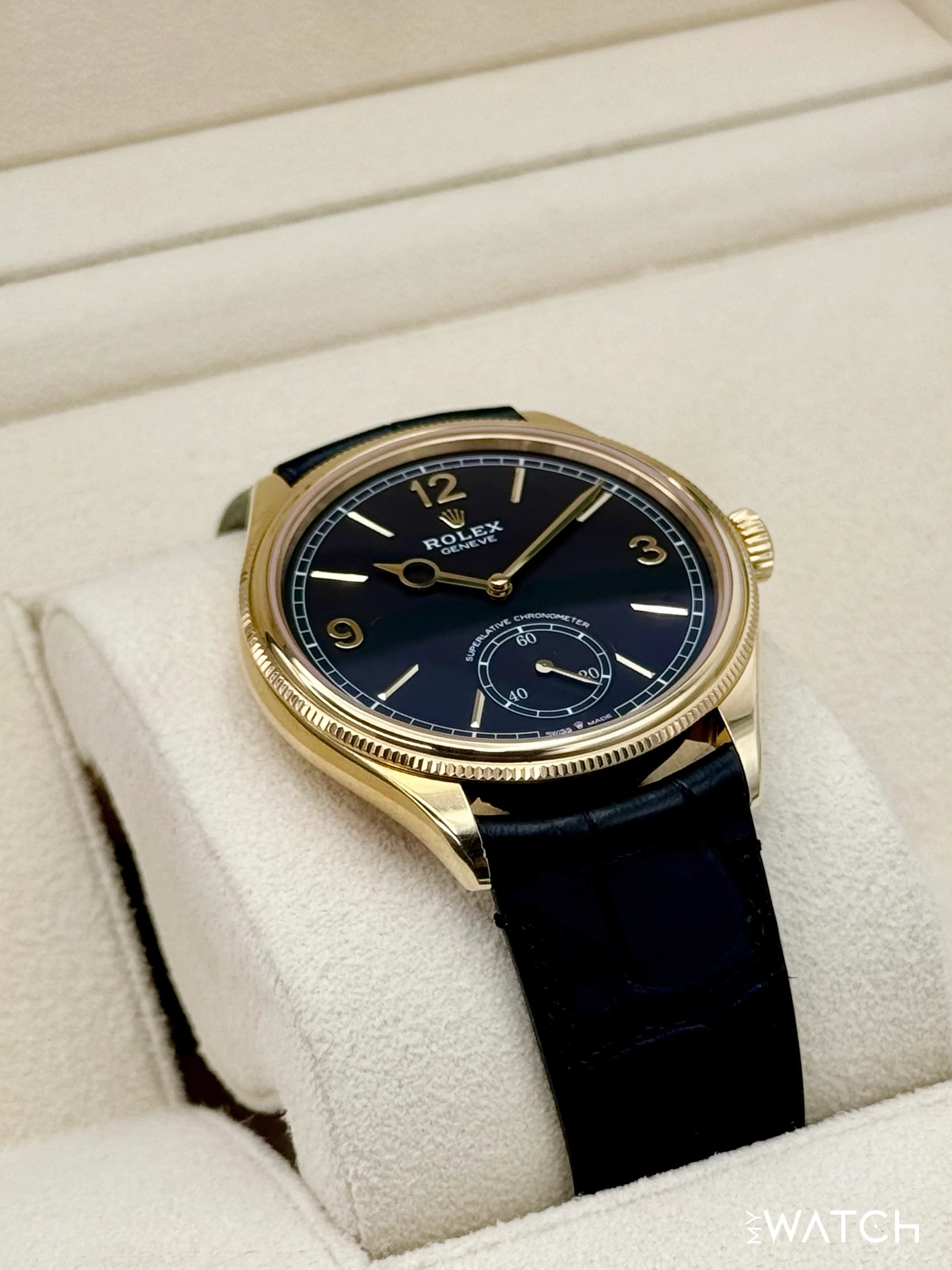 2025 Rolex 1908 39mm 52508 Yellow Gold Black Dial - Image 8
