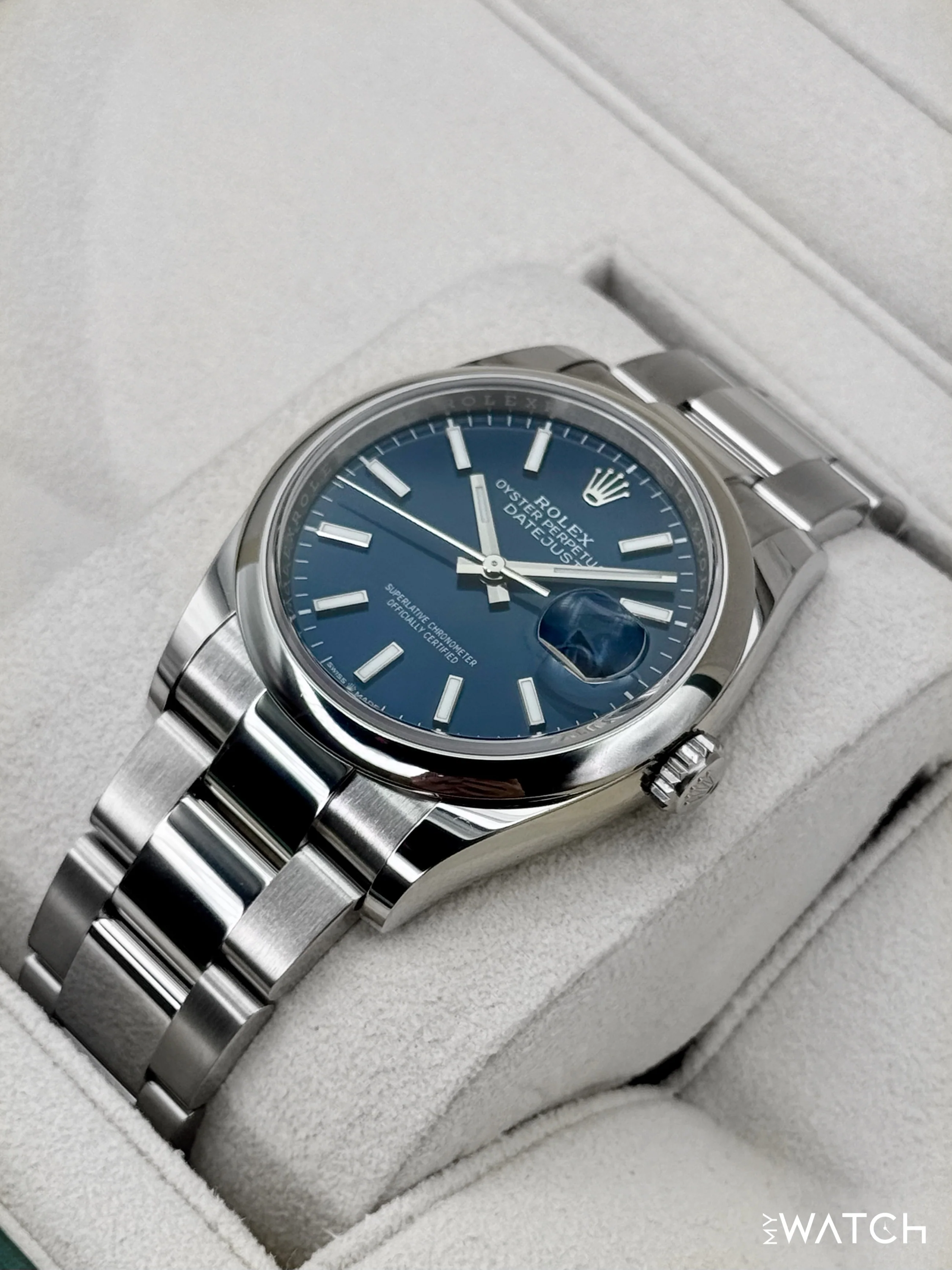 NEW 2025 Rolex Datejust 36mm 126200 Stainless Steel Oyster Blue Dial - Image 5
