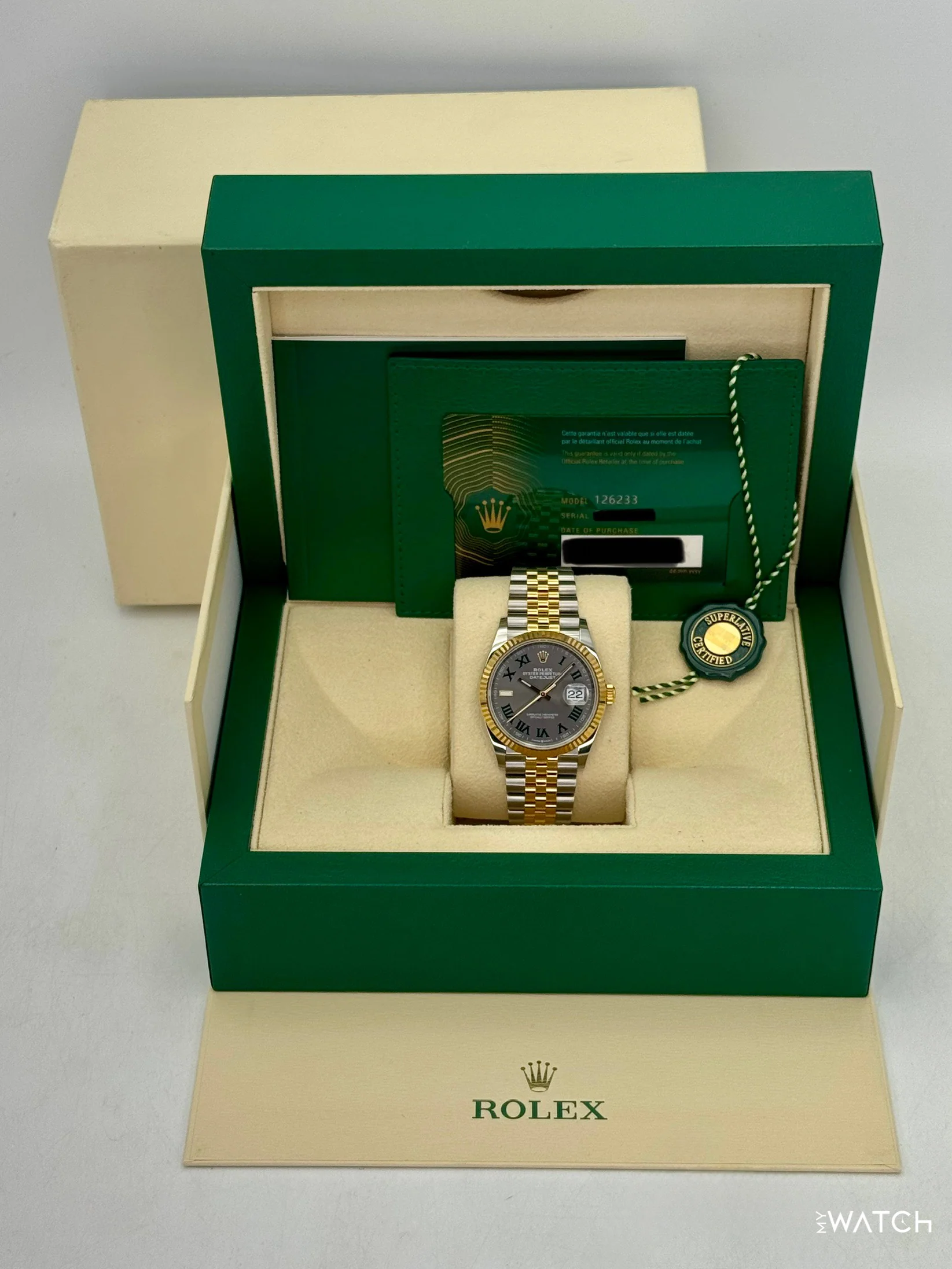 2025 Rolex Datejust 36mm 126233 Two-Tone Jubilee Wimbledon Dial - Image 9