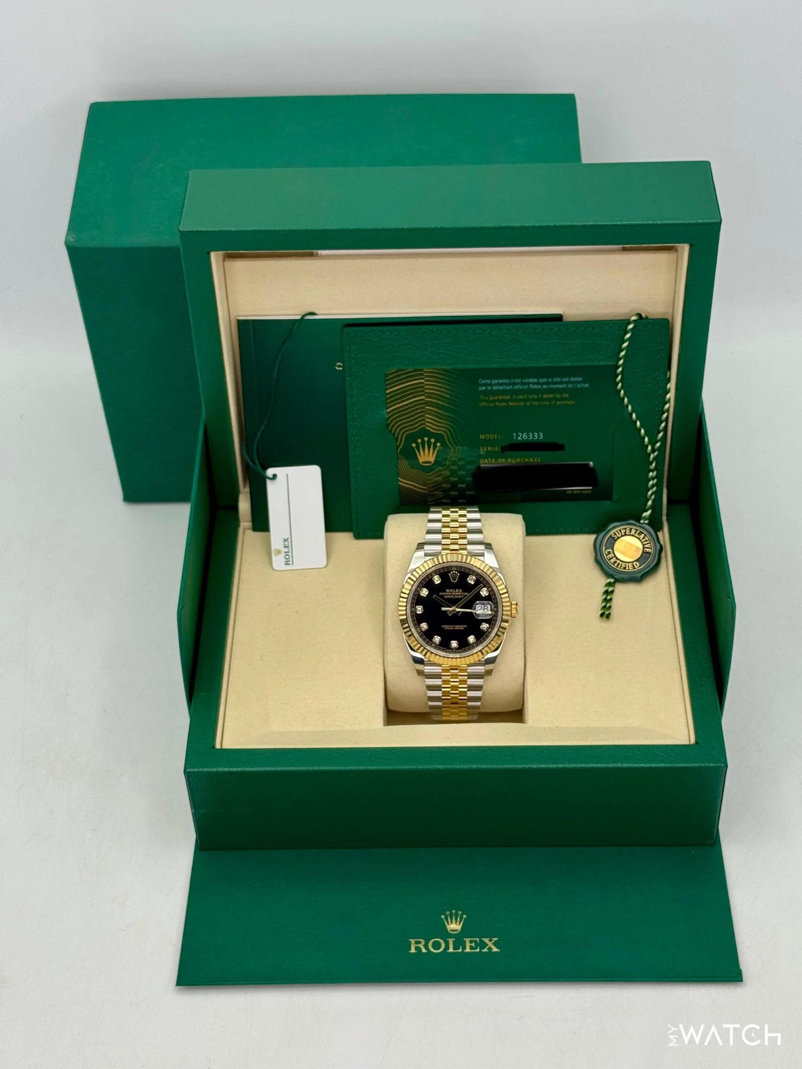 NEW 2025 Rolex Datejust 41mm 126333 Two-Tone Jubilee Black Dial - Image 9
