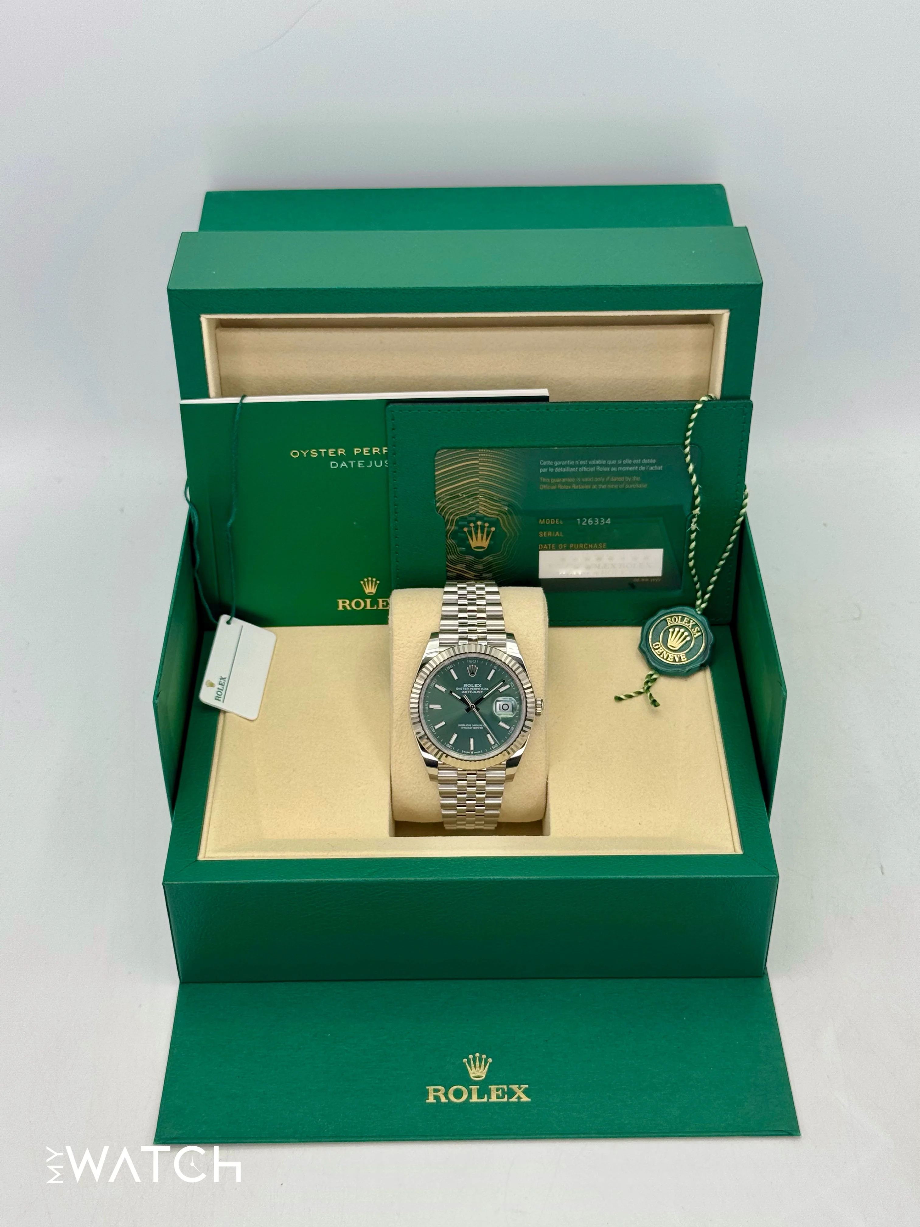 2025 Rolex Datejust 41mm 126334 Jubilee Green Dial - Image 9
