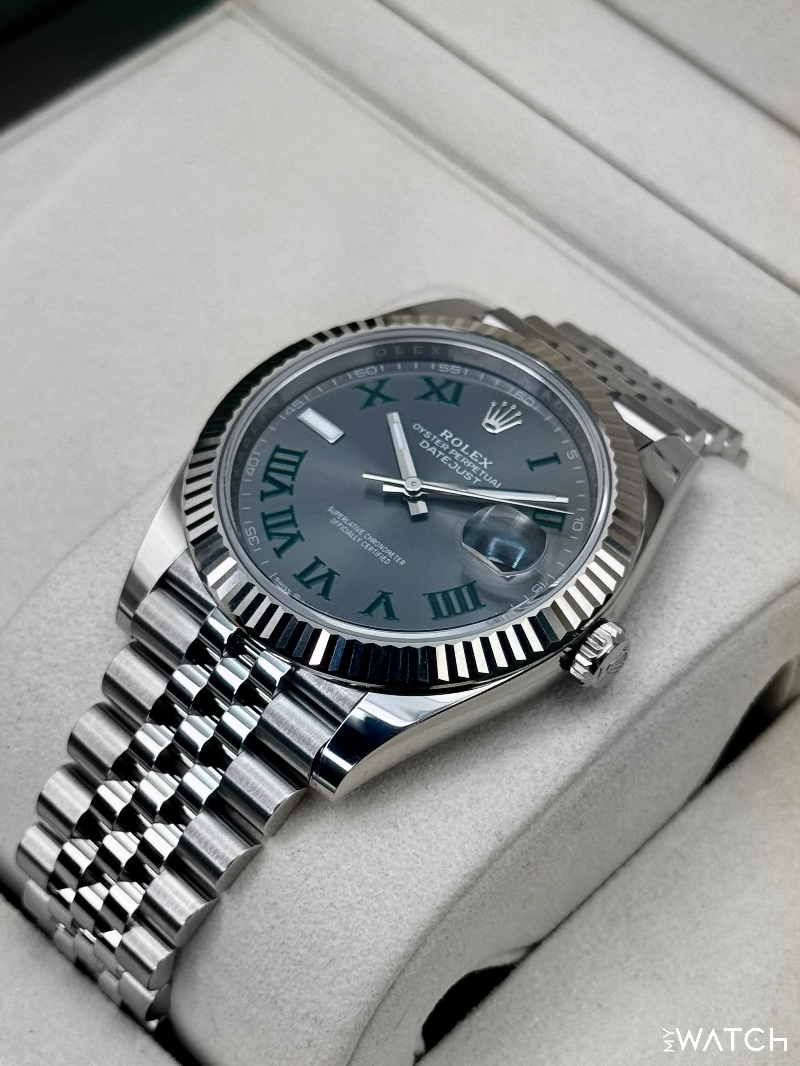 2025 Rolex Datejust 41mm 126334 Jubilee Wimbledon Dial - Image 5