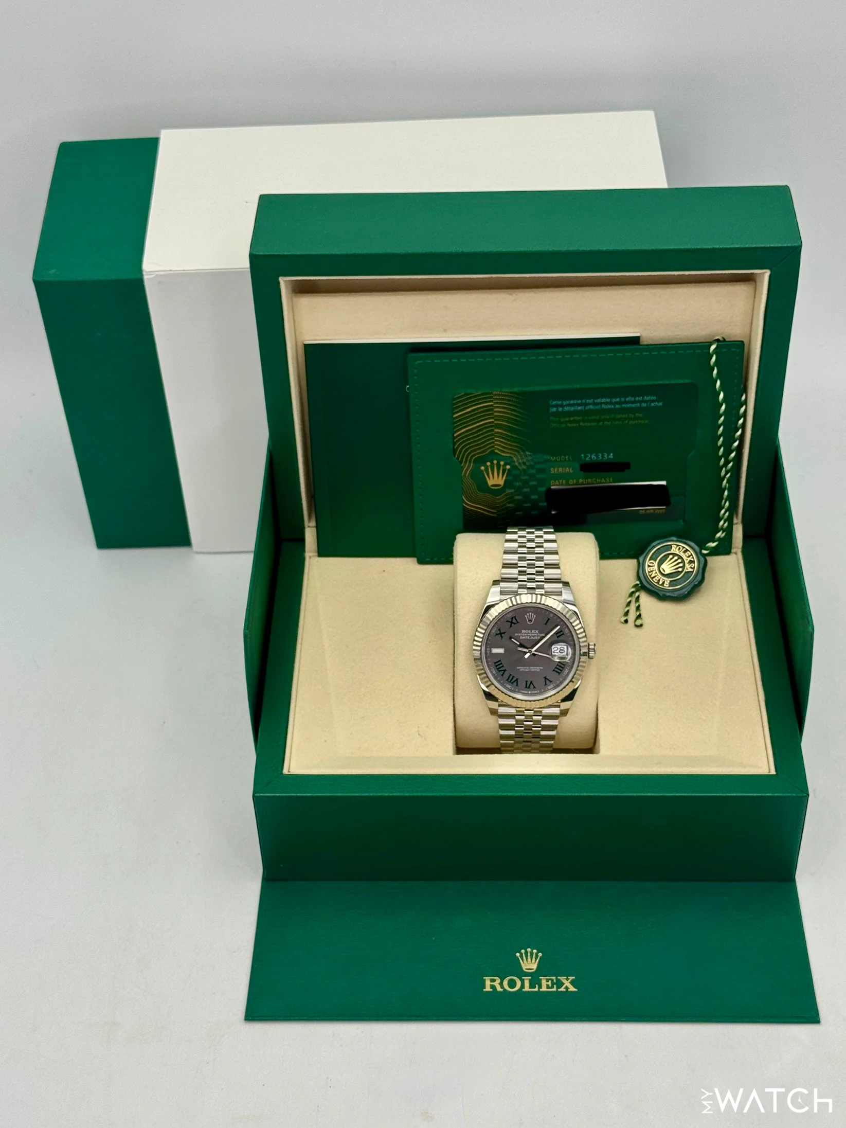 2025 Rolex Datejust 41mm 126334 Jubilee Wimbledon Dial - Image 9