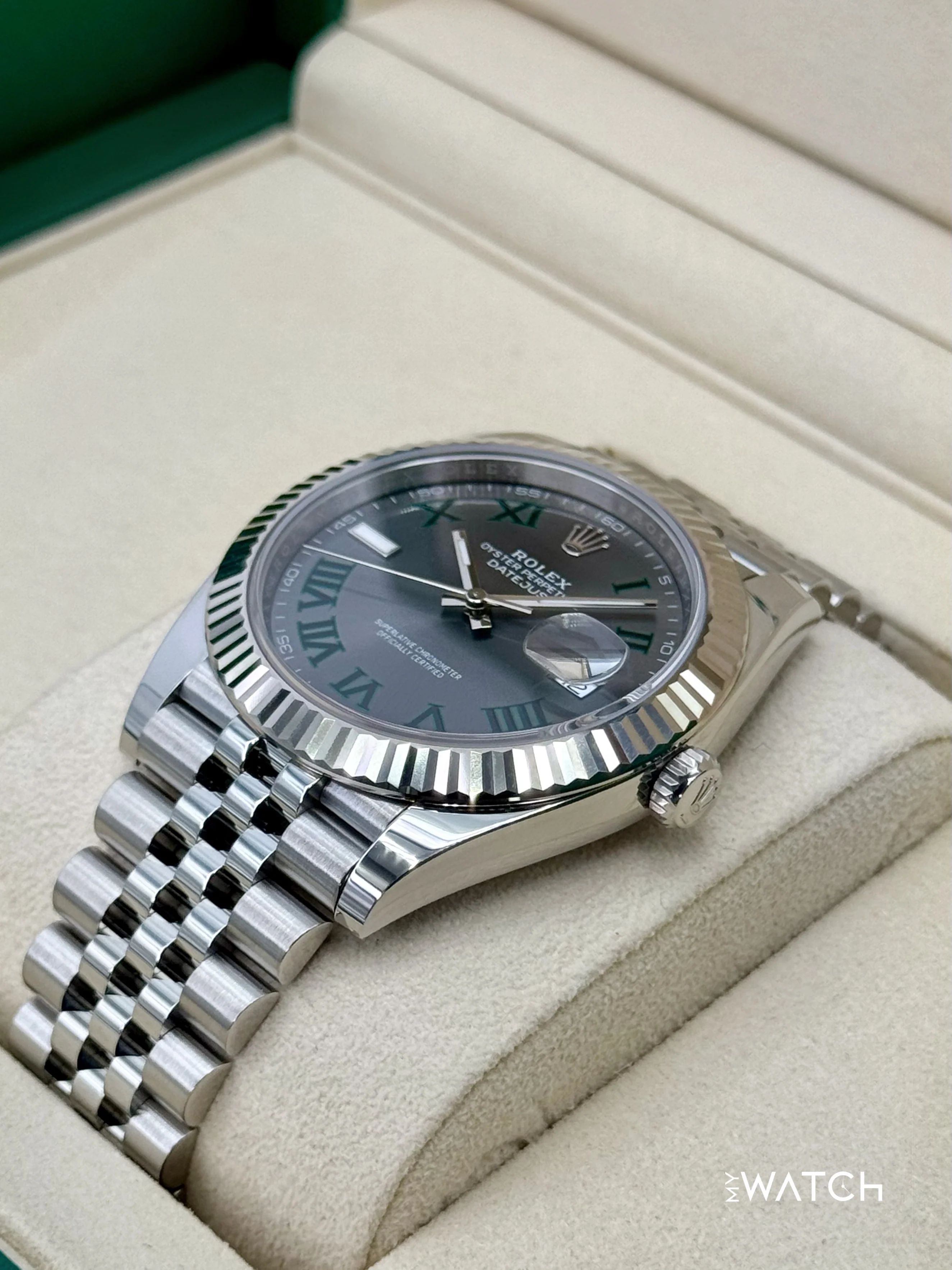 2025 Rolex Datejust 41mm 126334 Jubilee Wimbledon Dial - Image 5